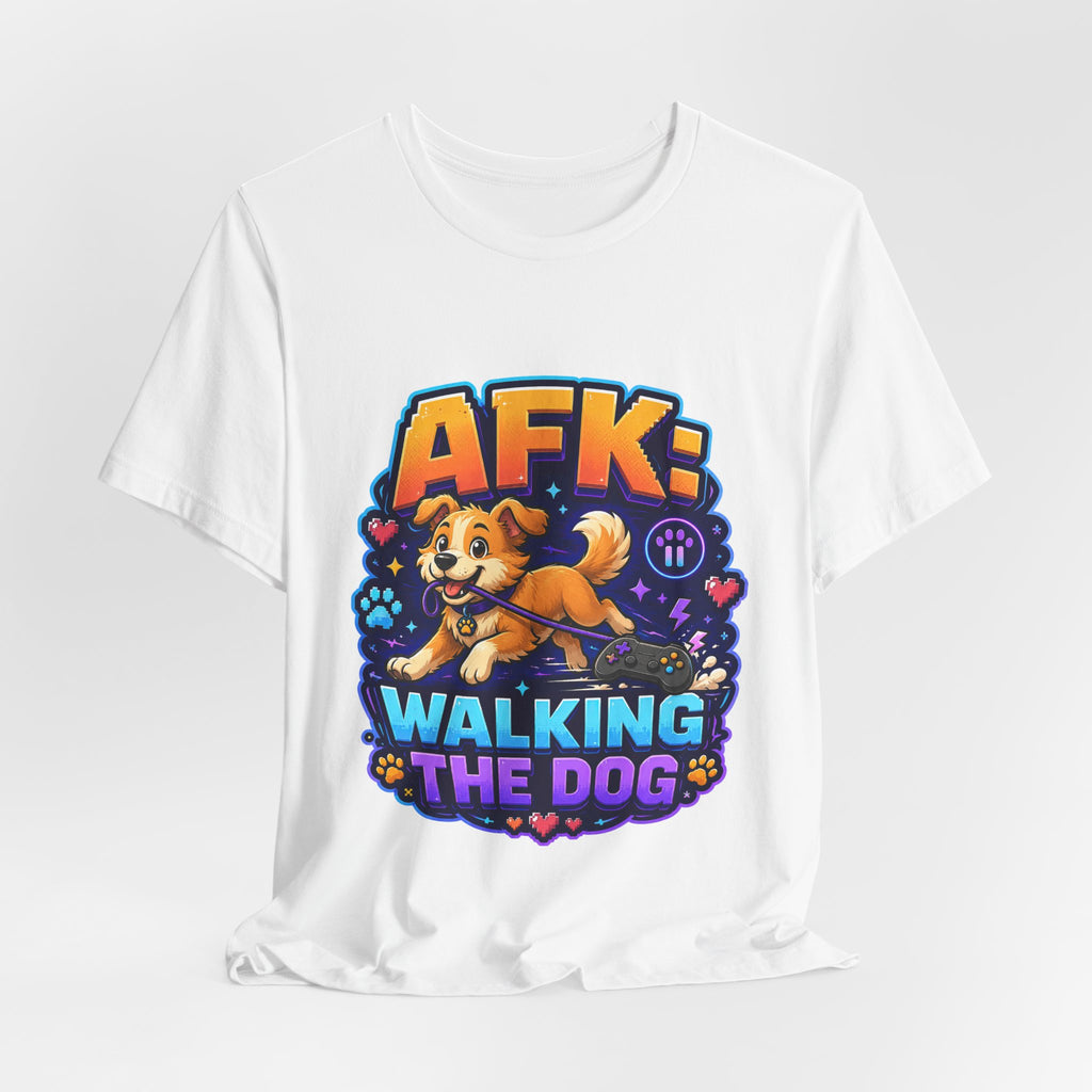 AFK Walking the Dog funny gamer dog lover T-shirt mockup