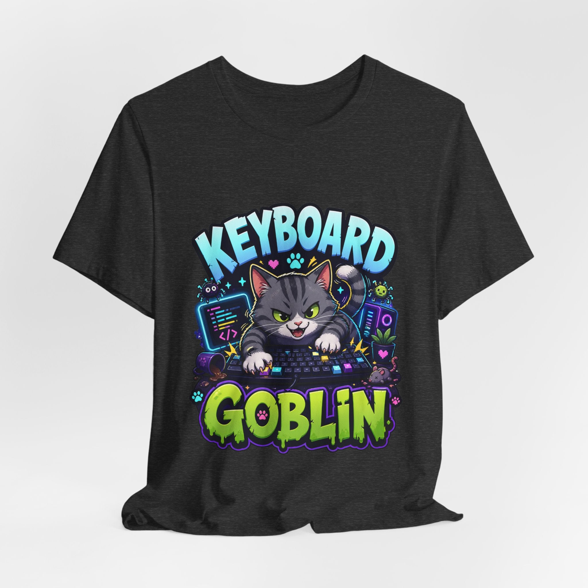Keyboard Goblin Shirt - Funny Programmer Cat Gamer Tee