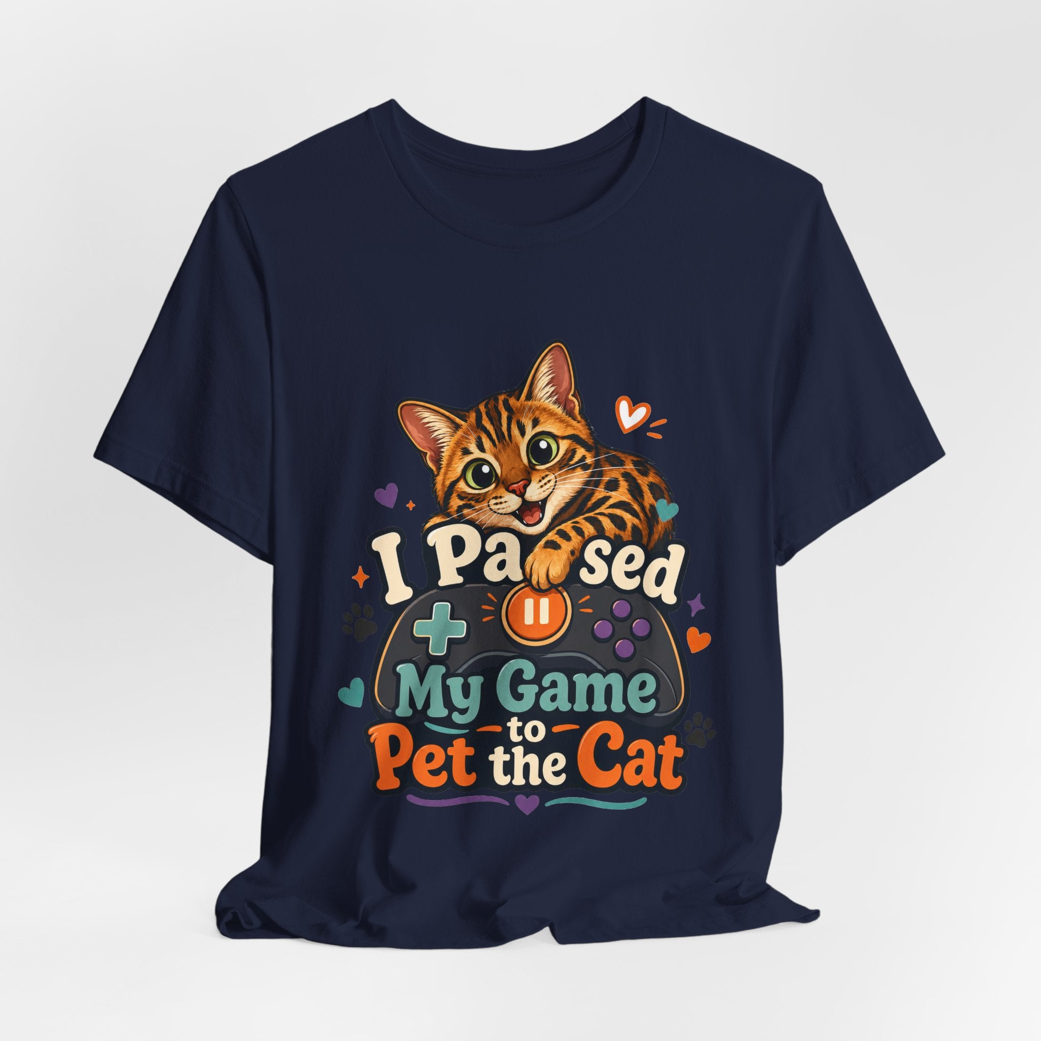 I Paused My Game to Pet the Cat Shirt - Bengal Cat Gamer Cat Tee