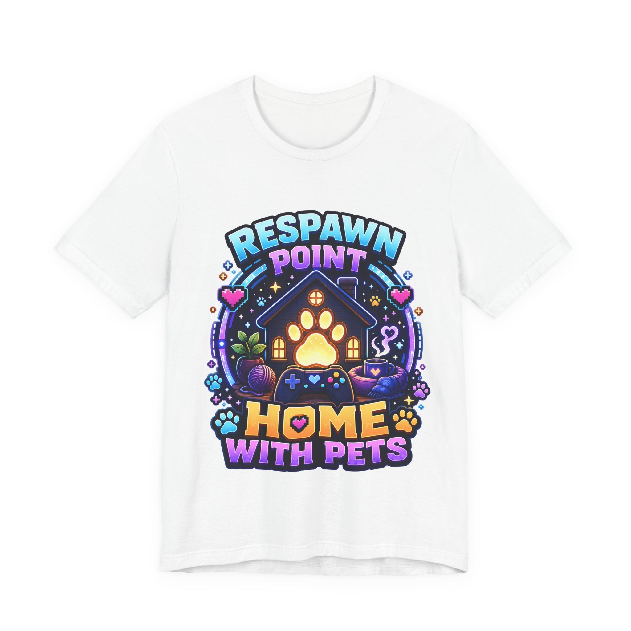 Respawn Point Home With Pets Shirt - Cozy Gamer Pet Lover Tee