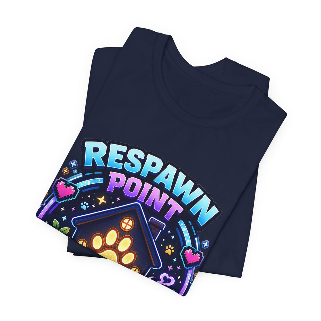 Respawn Point Home With Pets Shirt - Cozy Gamer Pet Lover Tee