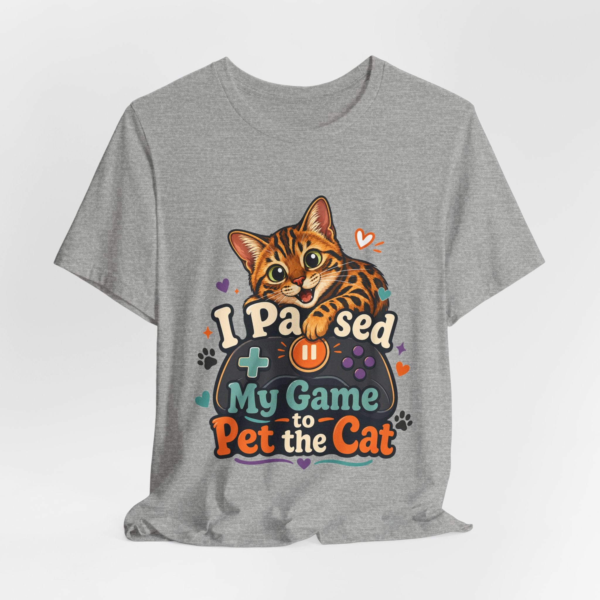 I Paused My Game to Pet the Cat Shirt - Bengal Cat Gamer Cat Tee