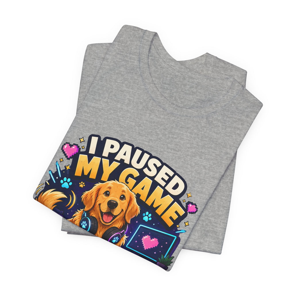 I Paused My Game to Pet the Dog Shirt - Golden Retriever Gamer Dog Tee