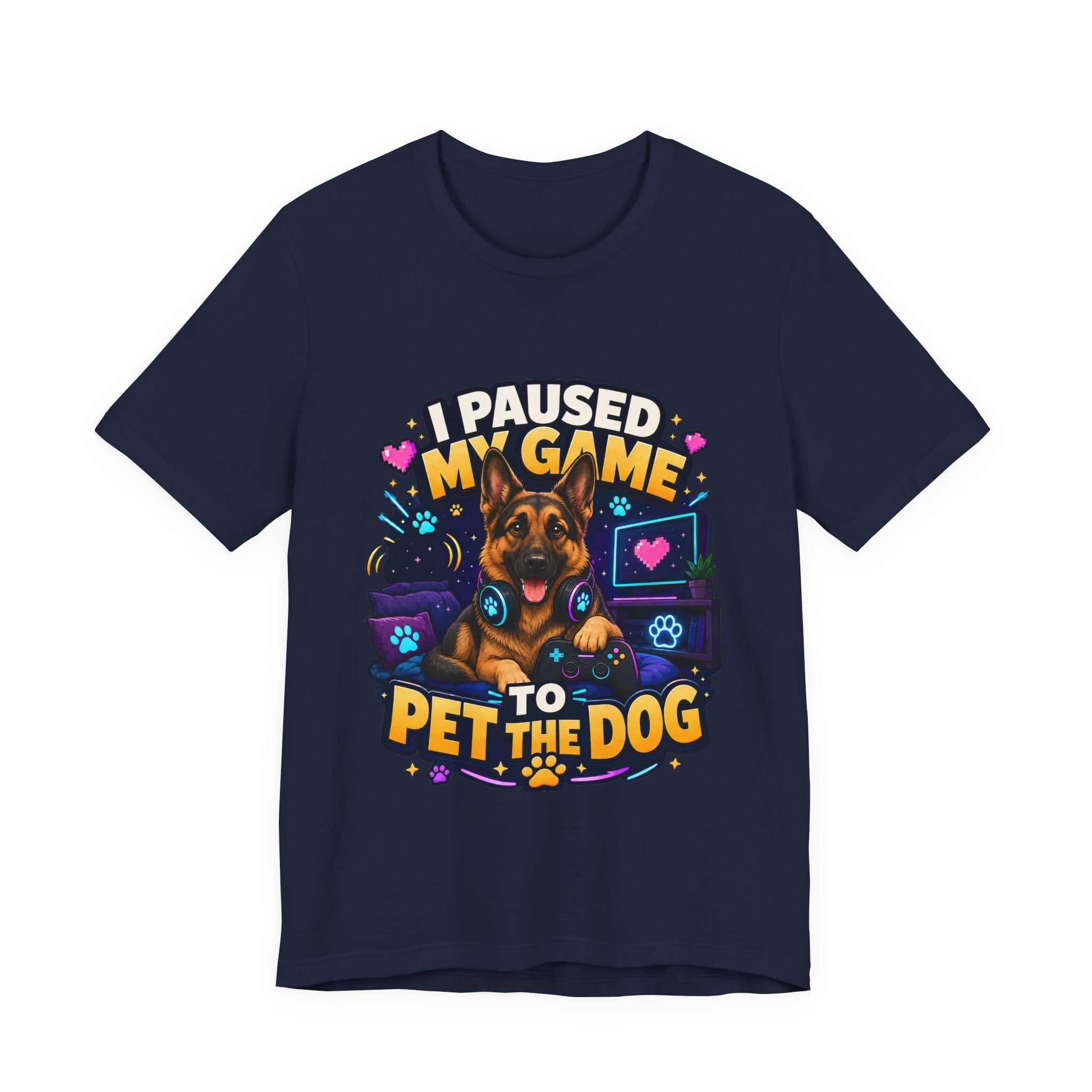 I Paused My Game to Pet the Dog Shirt - German Shepherd Gamer Dog Tee