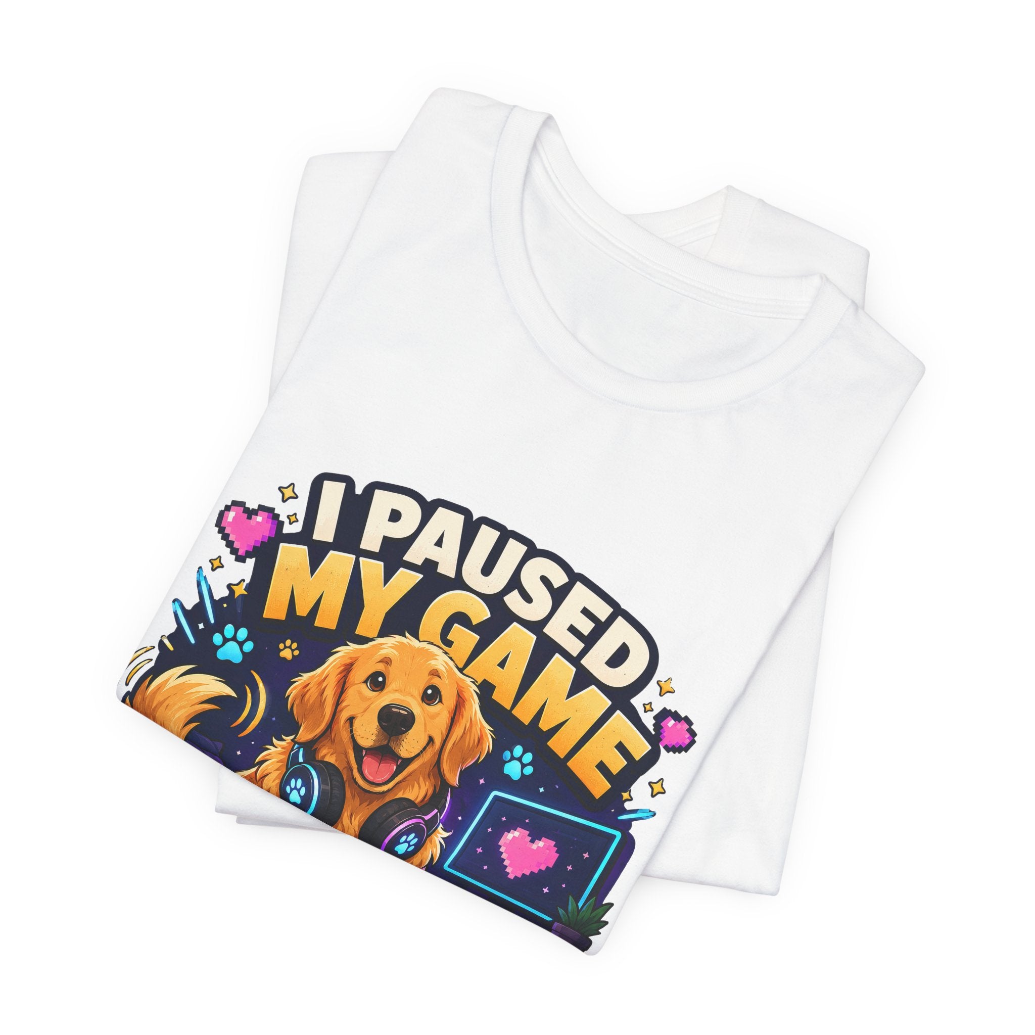 I Paused My Game to Pet the Dog Shirt - Golden Retriever Gamer Dog Tee