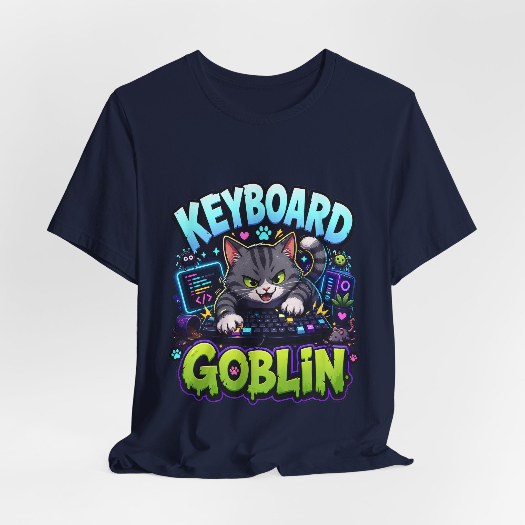 Keyboard Goblin Shirt - Funny Programmer Cat Gamer Tee
