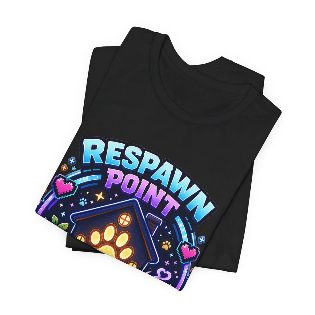 Respawn Point Home With Pets Shirt - Cozy Gamer Pet Lover Tee