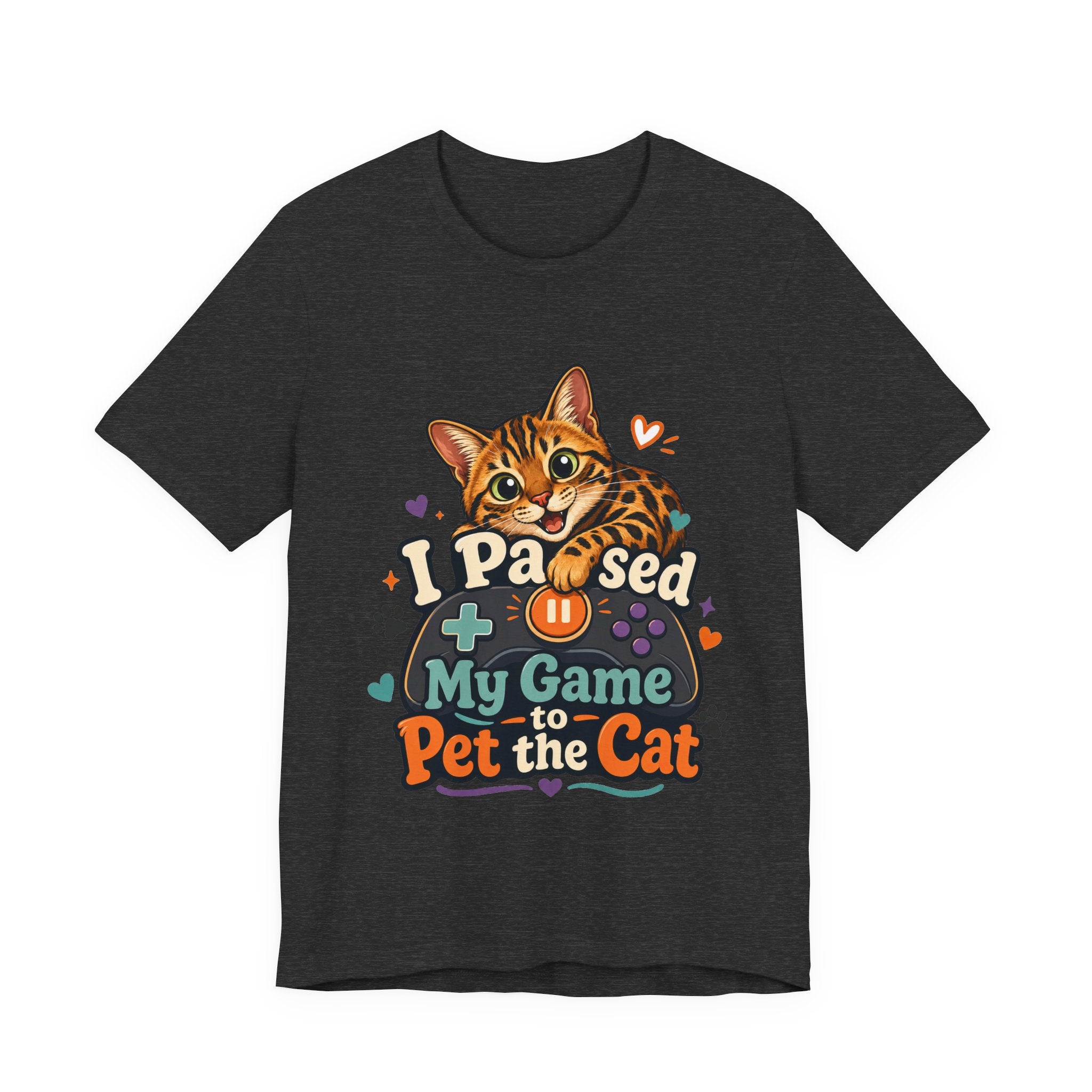 I Paused My Game to Pet the Cat Shirt - Bengal Cat Gamer Cat Tee