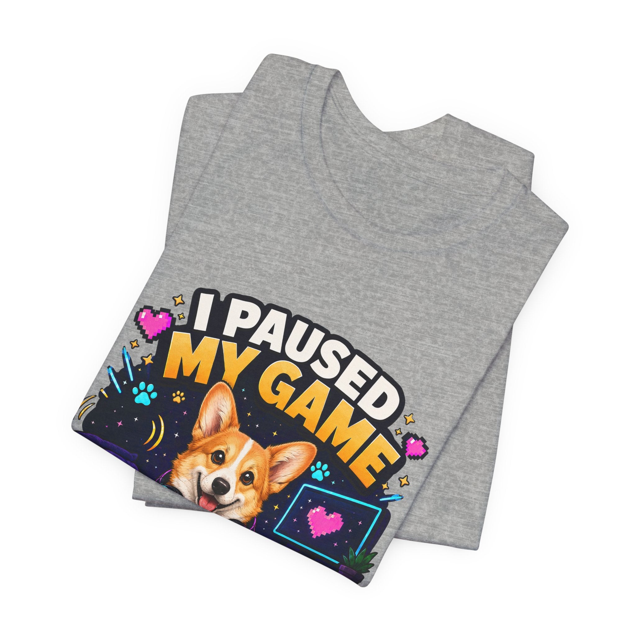 I Paused My Game to Pet the Dog Shirt - Corgi Gamer Dog Tee