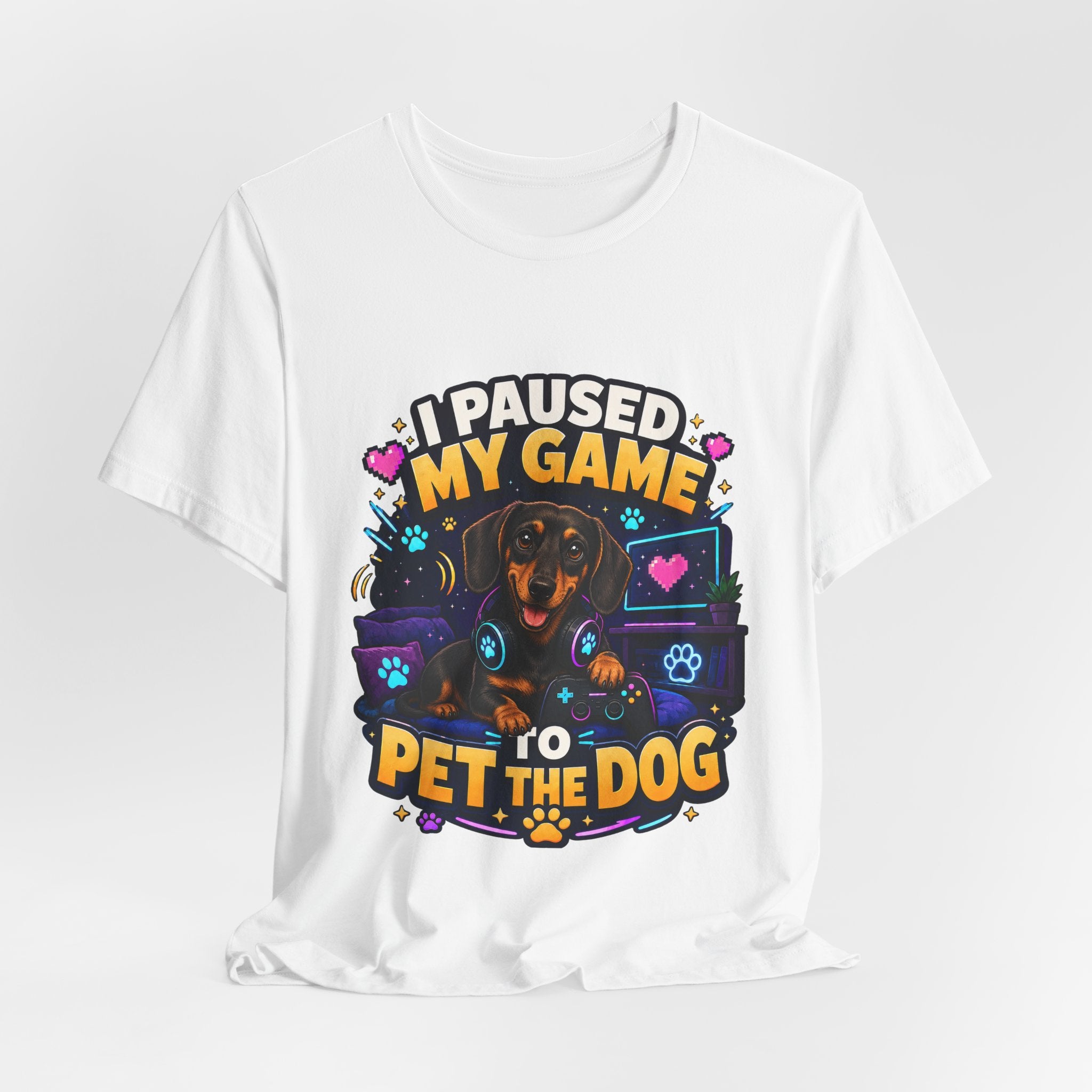 I Paused My Game to Pet the Dog Shirt - Dachshund Gamer Dog Tee