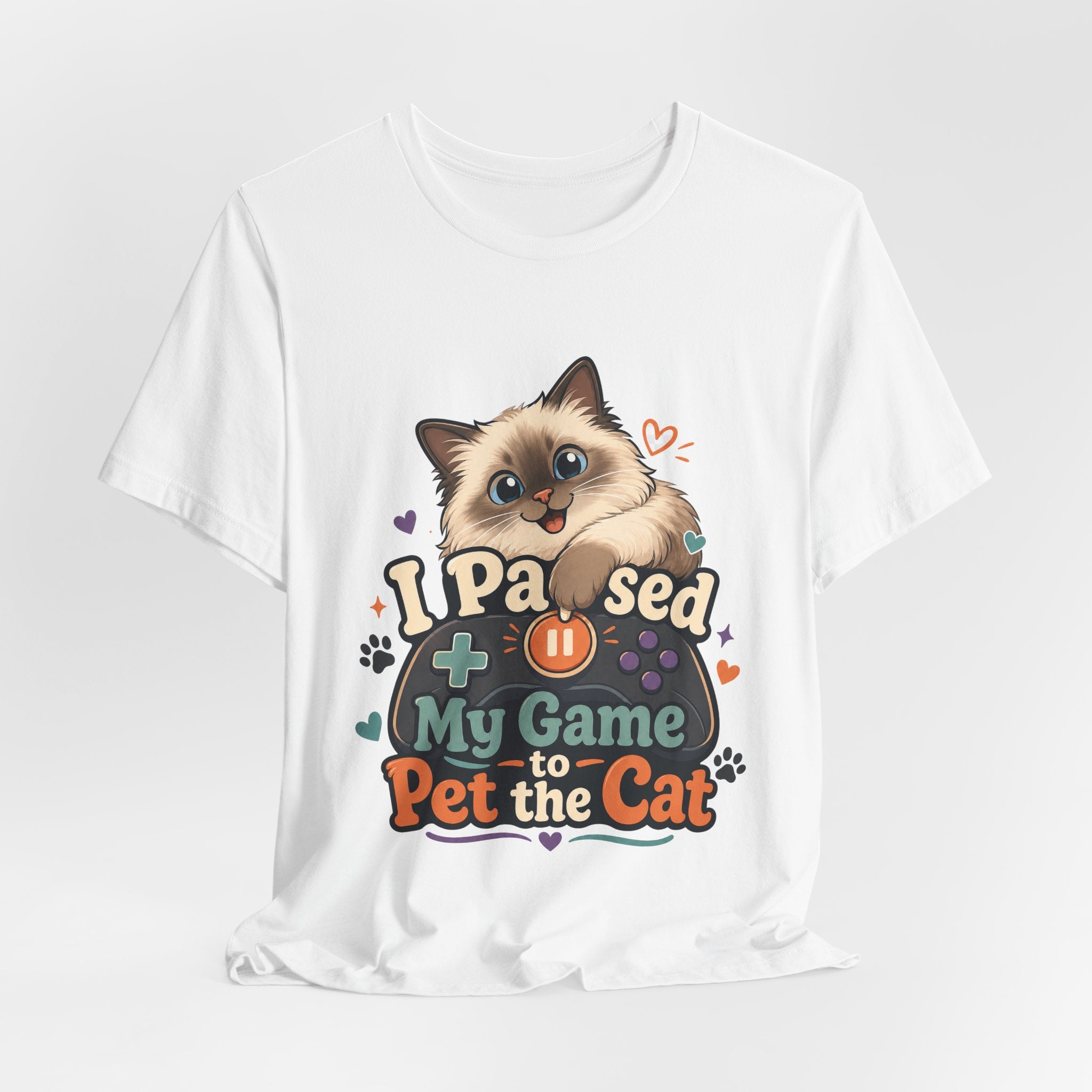 I Paused My Game to Pet the Cat Shirt - Ragdoll Cat Gamer Cat Tee