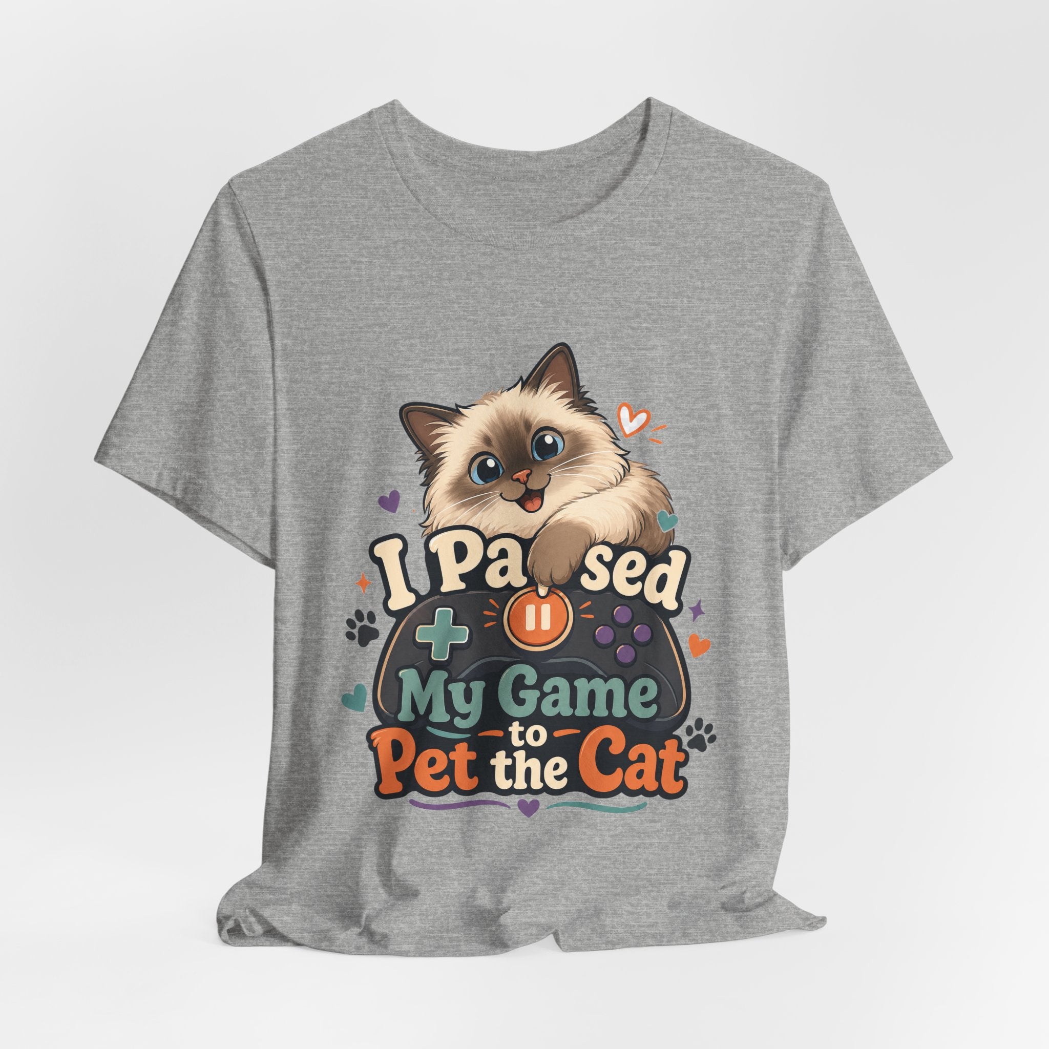 I Paused My Game to Pet the Cat Shirt - Ragdoll Cat Gamer Cat Tee