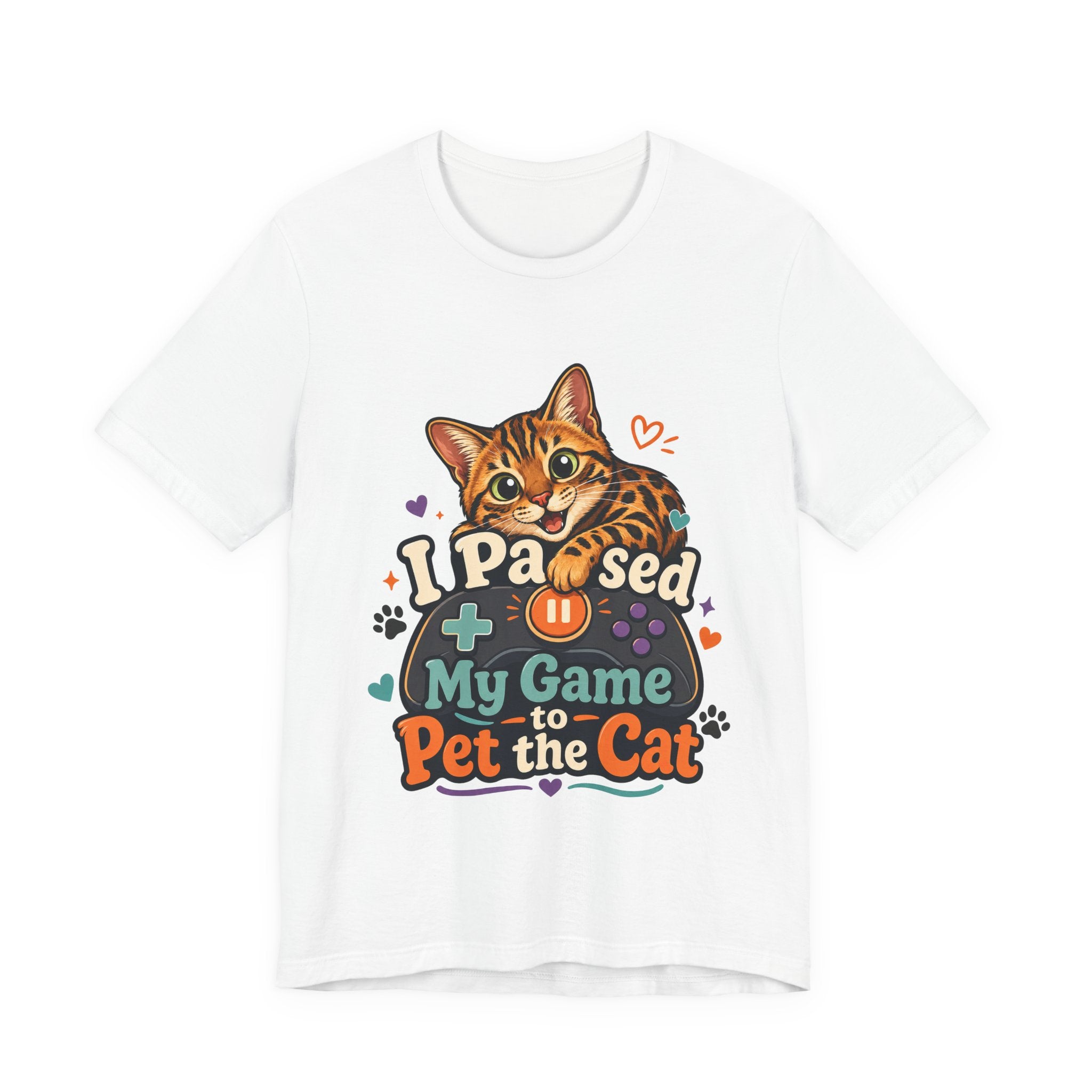 I Paused My Game to Pet the Cat Shirt - Bengal Cat Gamer Cat Tee