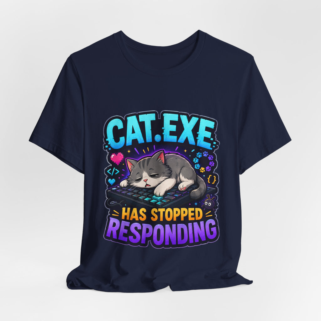 Cat.exe Has Stopped Responding Shirt - Programmer Cat Tee