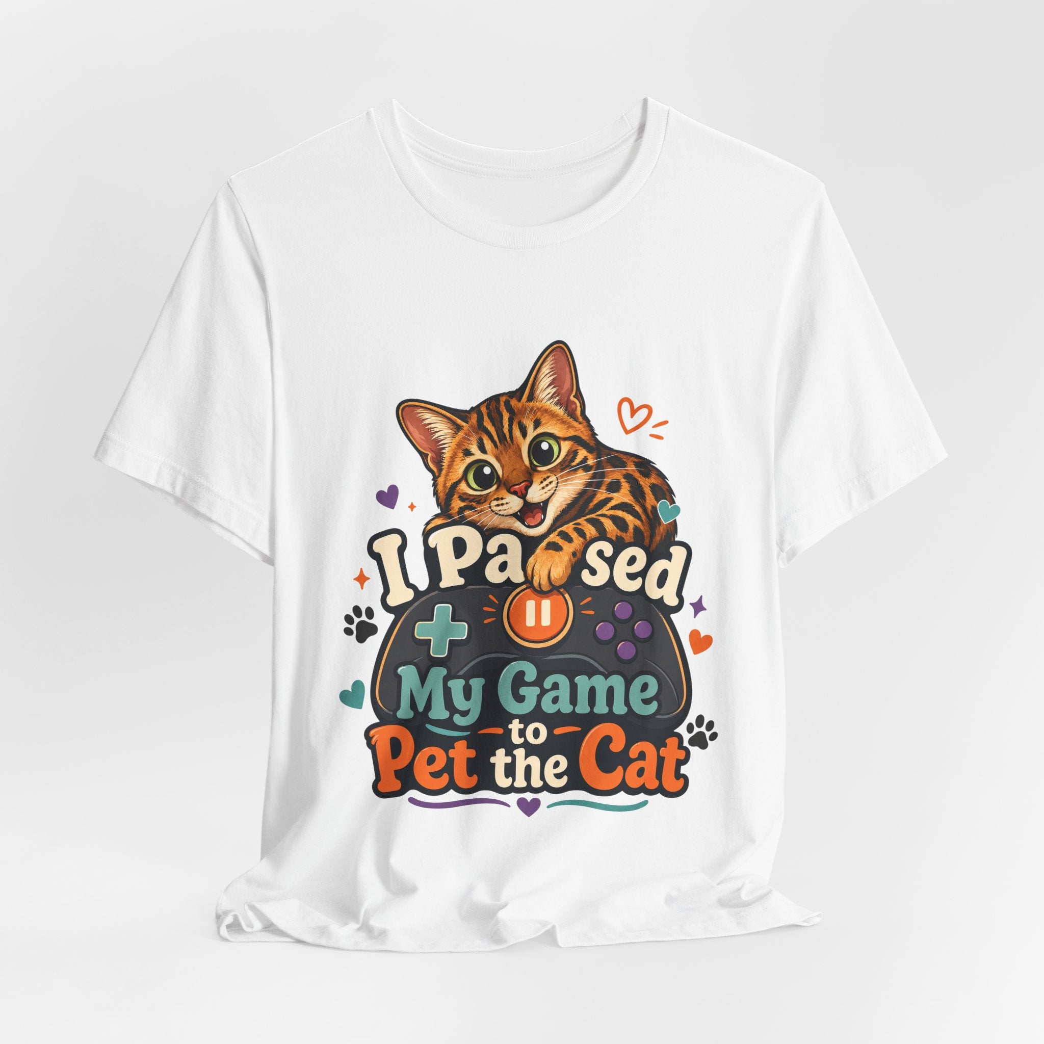 I Paused My Game to Pet the Cat Shirt - Bengal Cat Gamer Cat Tee