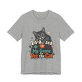 I Paused My Game to Pet the Cat Shirt - Grey Cat Gamer Cat Tee