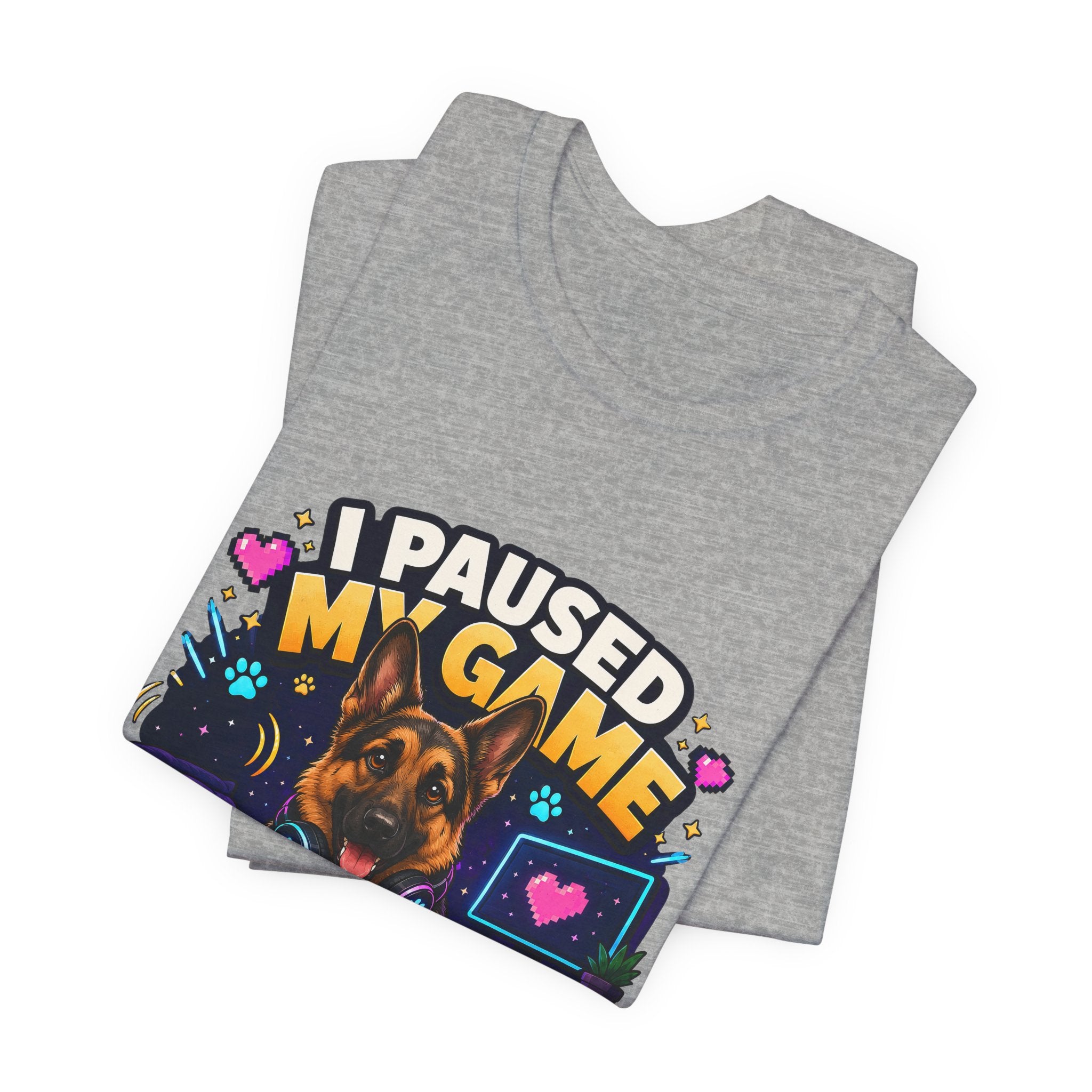 I Paused My Game to Pet the Dog Shirt - German Shepherd Gamer Dog Tee