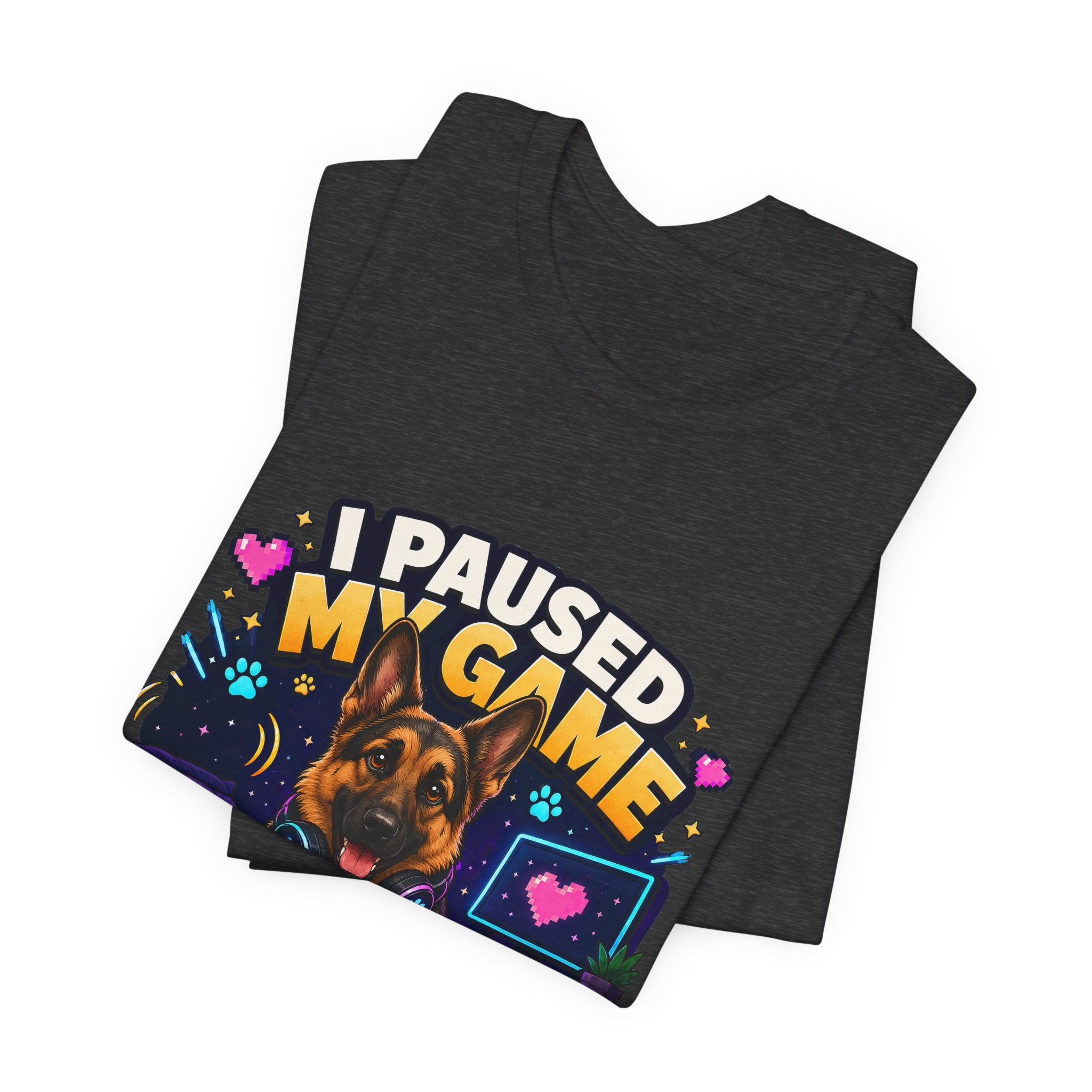 I Paused My Game to Pet the Dog Shirt - German Shepherd Gamer Dog Tee