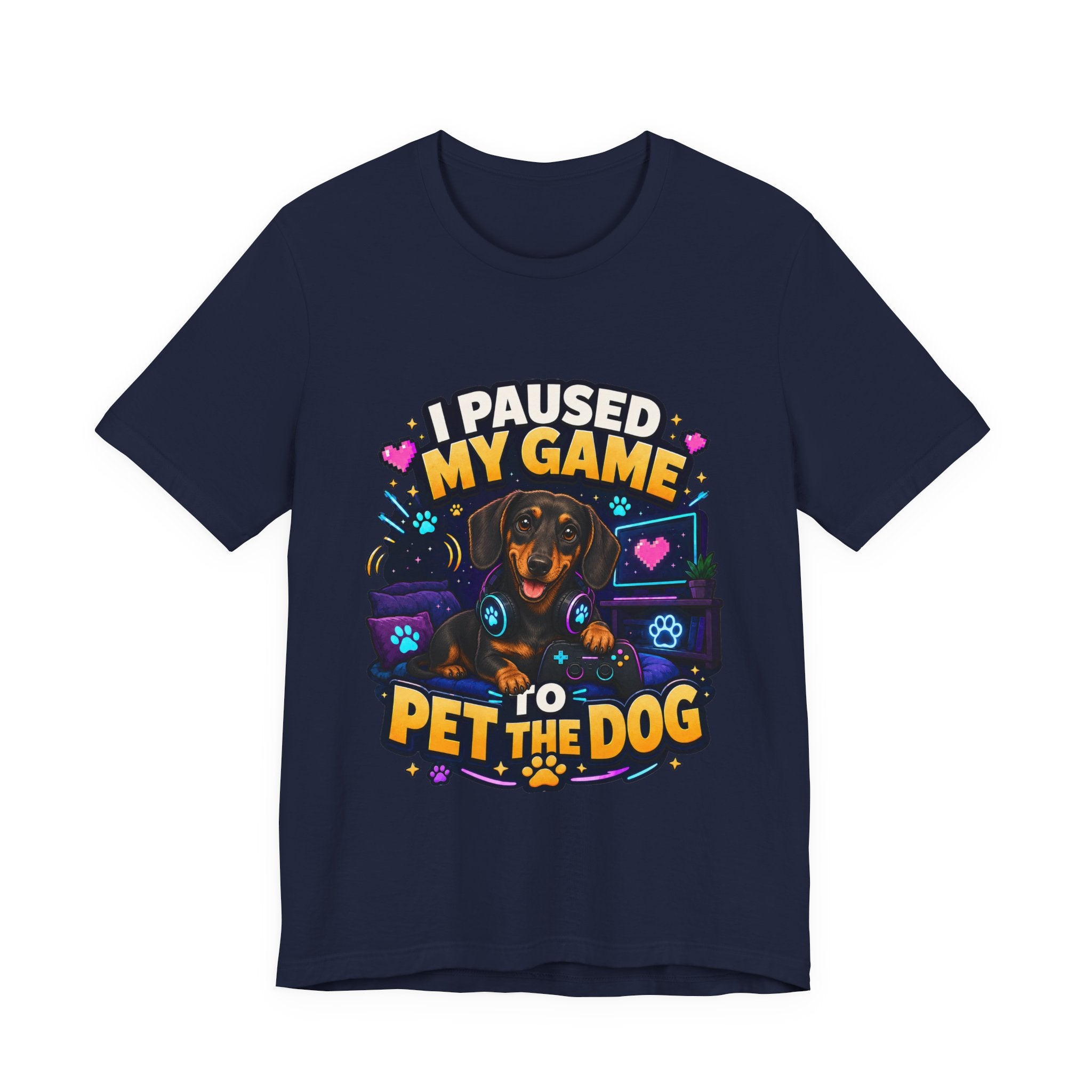 I Paused My Game to Pet the Dog Shirt - Dachshund Gamer Dog Tee