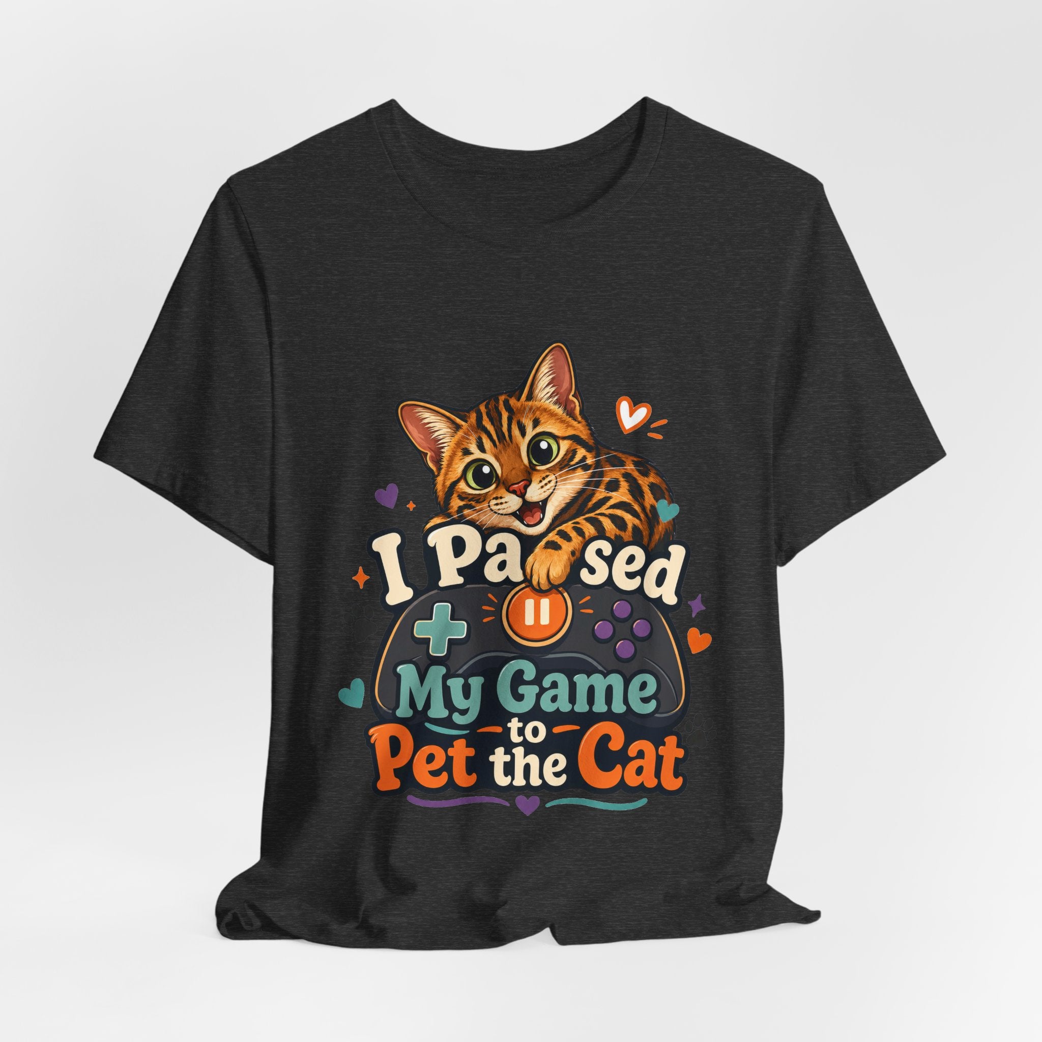 I Paused My Game to Pet the Cat Shirt - Bengal Cat Gamer Cat Tee
