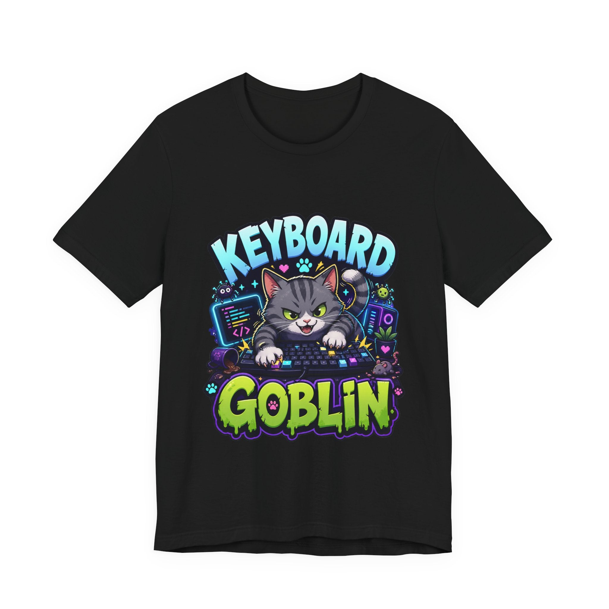 Keyboard Goblin Shirt - Funny Programmer Cat Gamer Tee