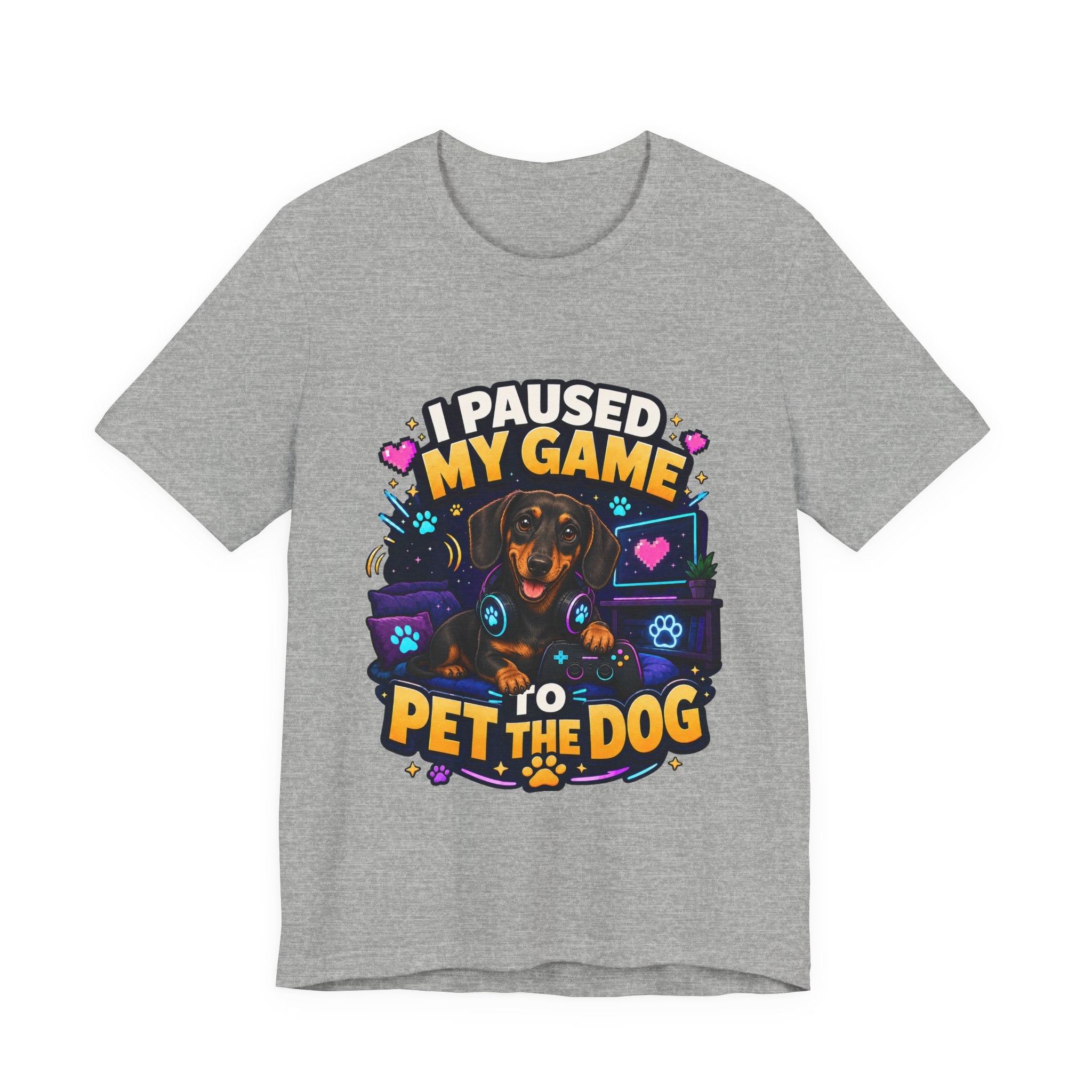 I Paused My Game to Pet the Dog Shirt - Dachshund Gamer Dog Tee