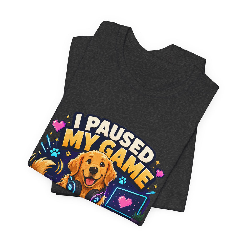 I Paused My Game to Pet the Dog Shirt - Golden Retriever Gamer Dog Tee