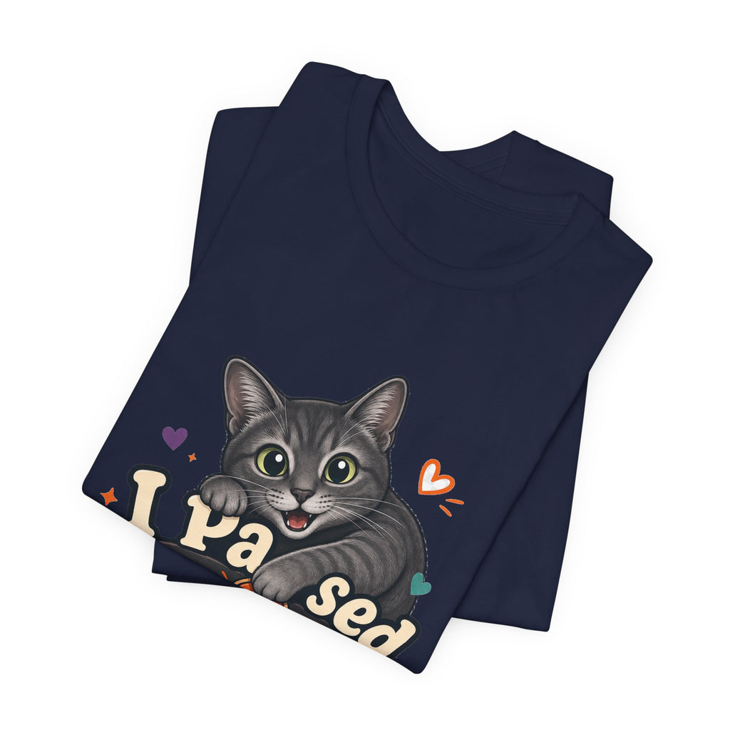 I Paused My Game to Pet the Cat Shirt - Grey Cat Gamer Cat Tee