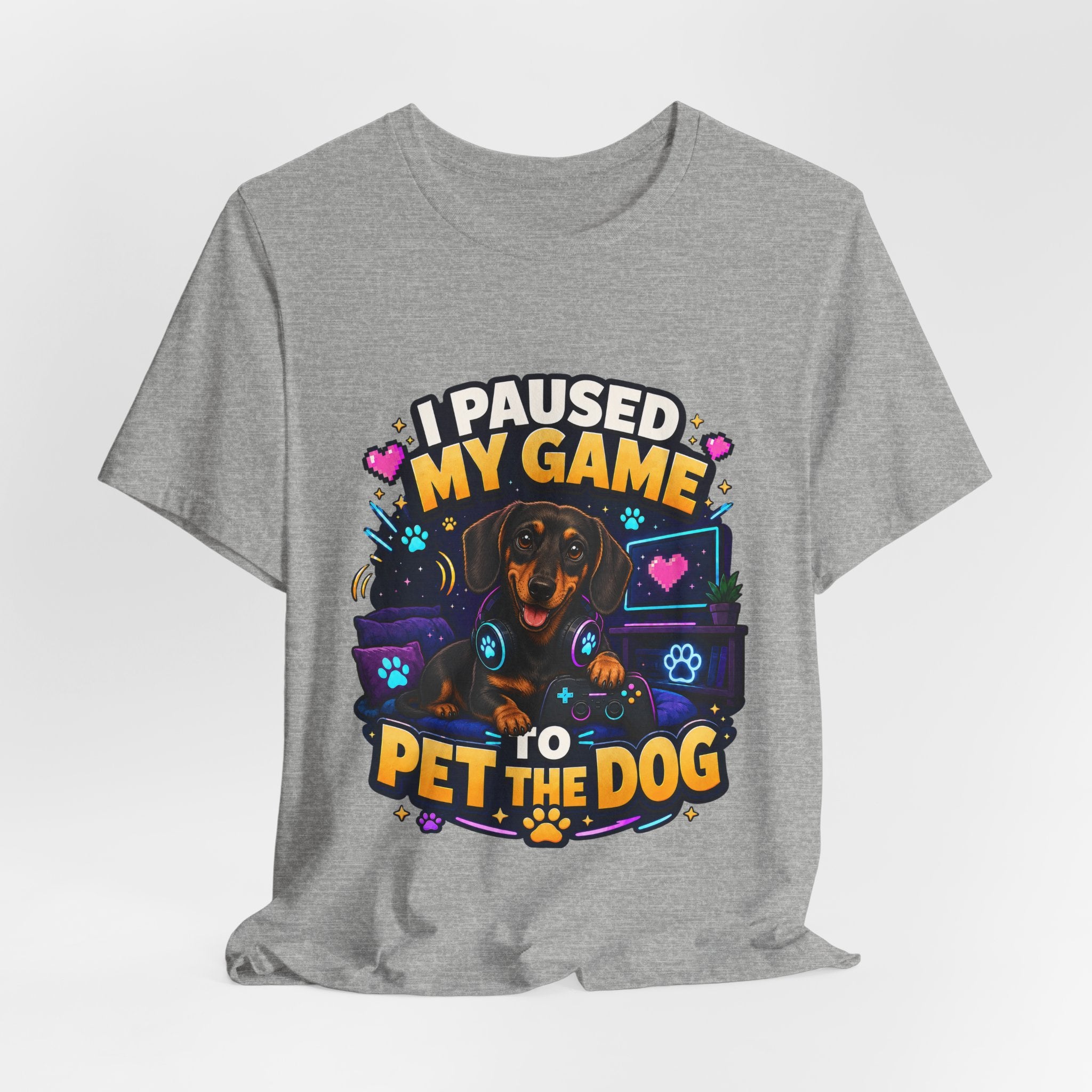 I Paused My Game to Pet the Dog Shirt - Dachshund Gamer Dog Tee