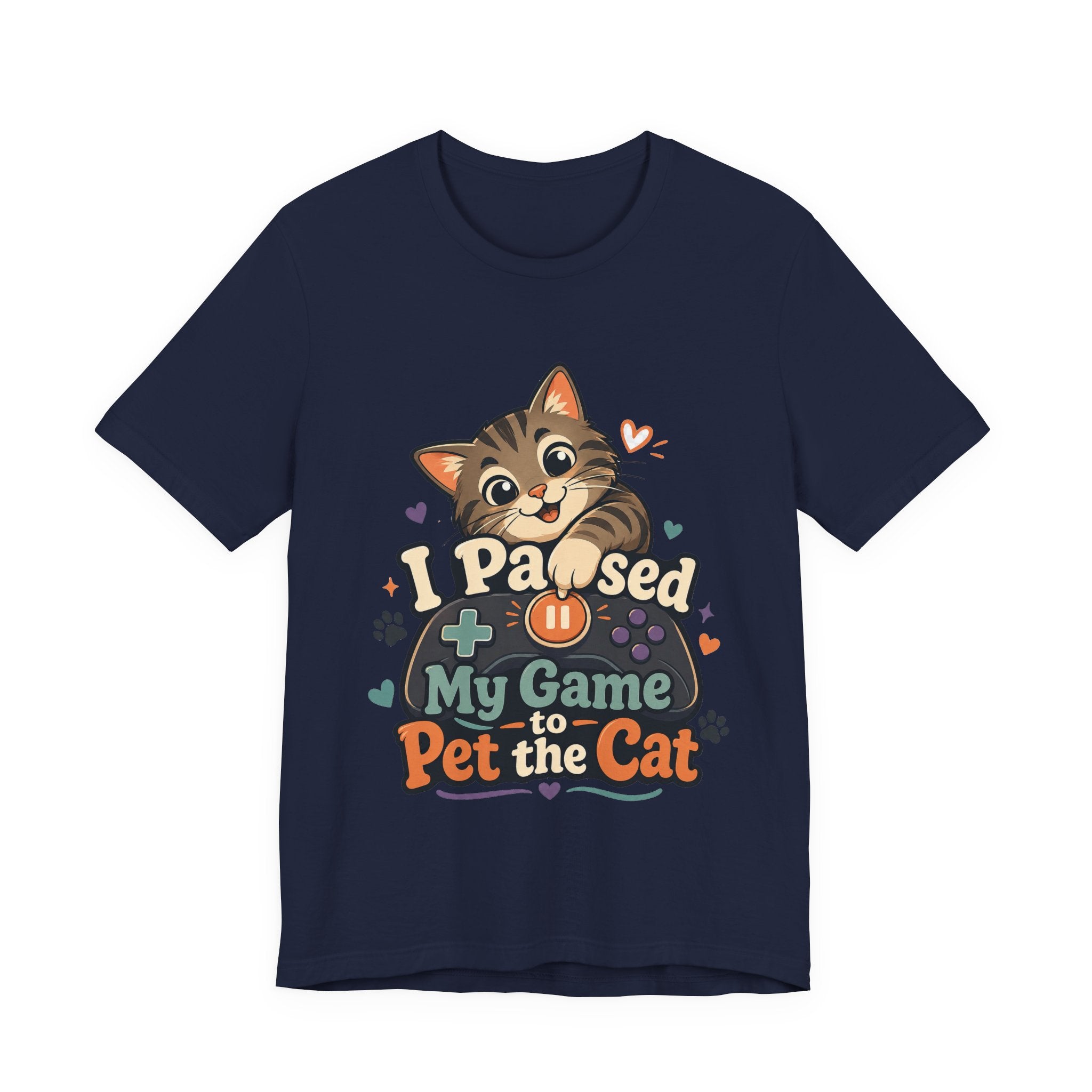 I Paused My Game to Pet the Cat Shirt - Brown Cat Gamer Cat Tee
