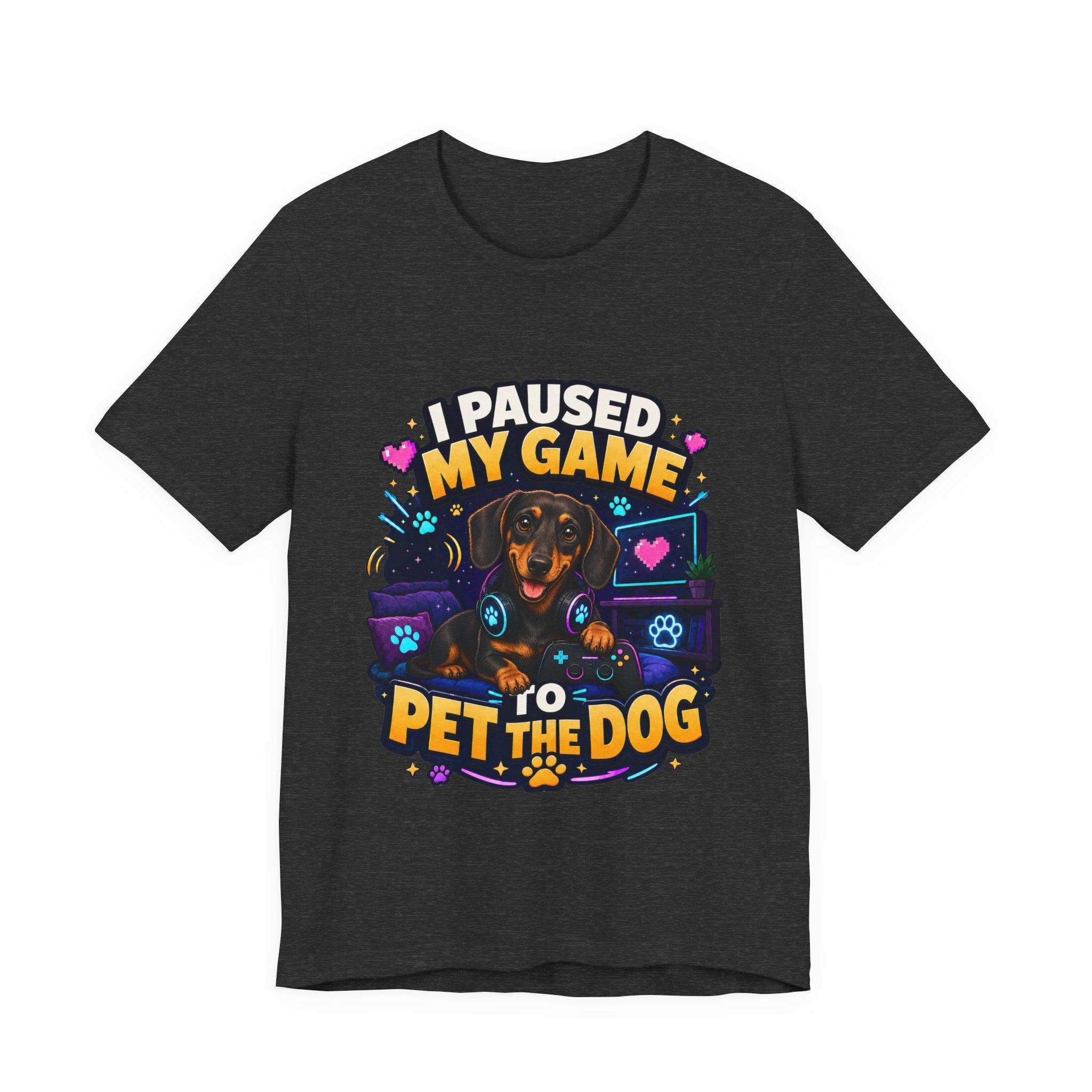 I Paused My Game to Pet the Dog Shirt - Dachshund Gamer Dog Tee