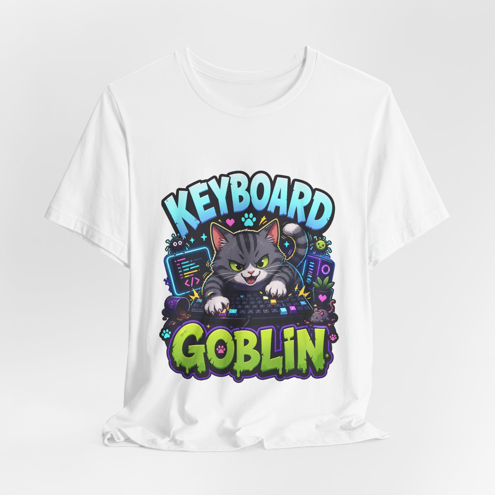Keyboard Goblin Shirt - Funny Programmer Cat Gamer Tee