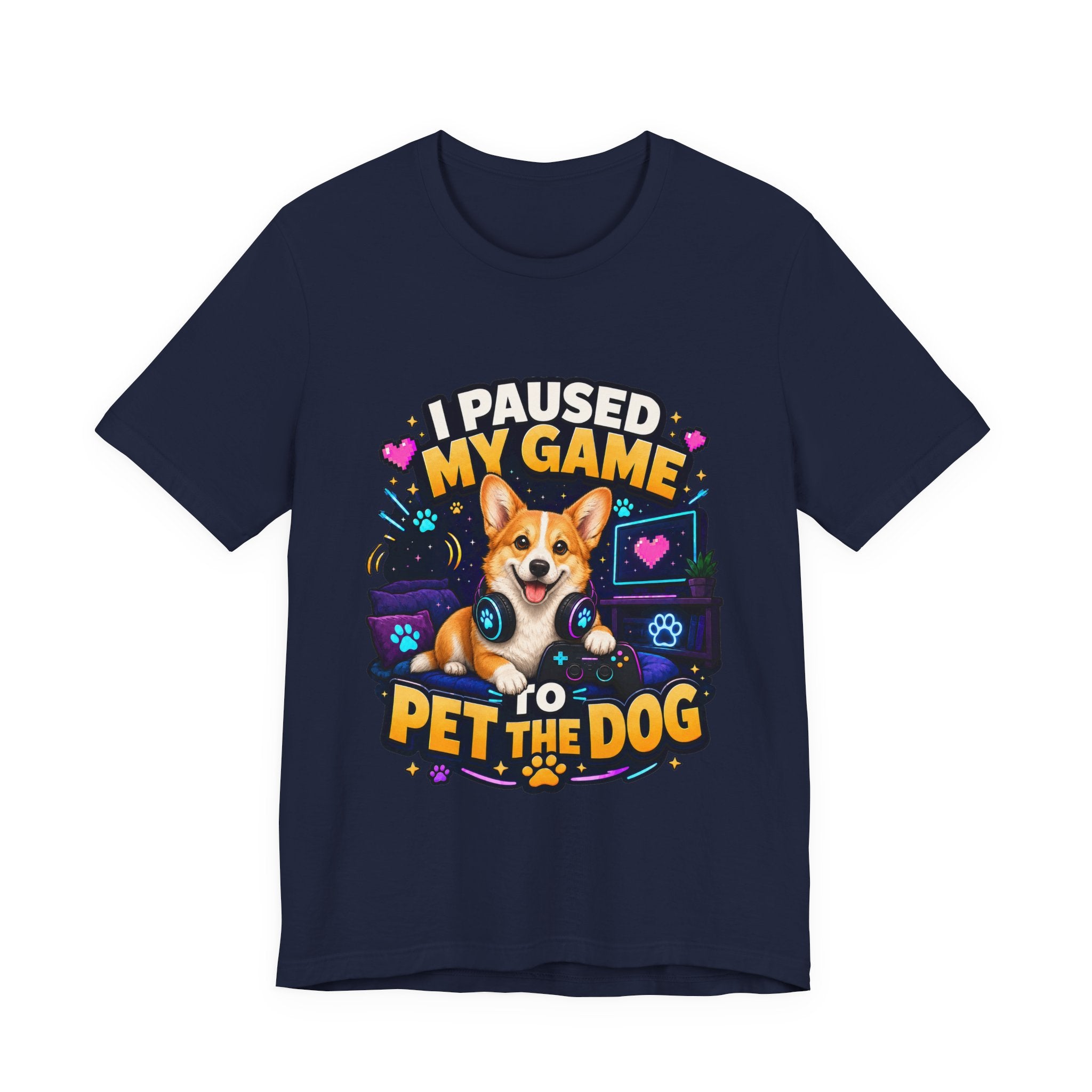 I Paused My Game to Pet the Dog Shirt - Corgi Gamer Dog Tee