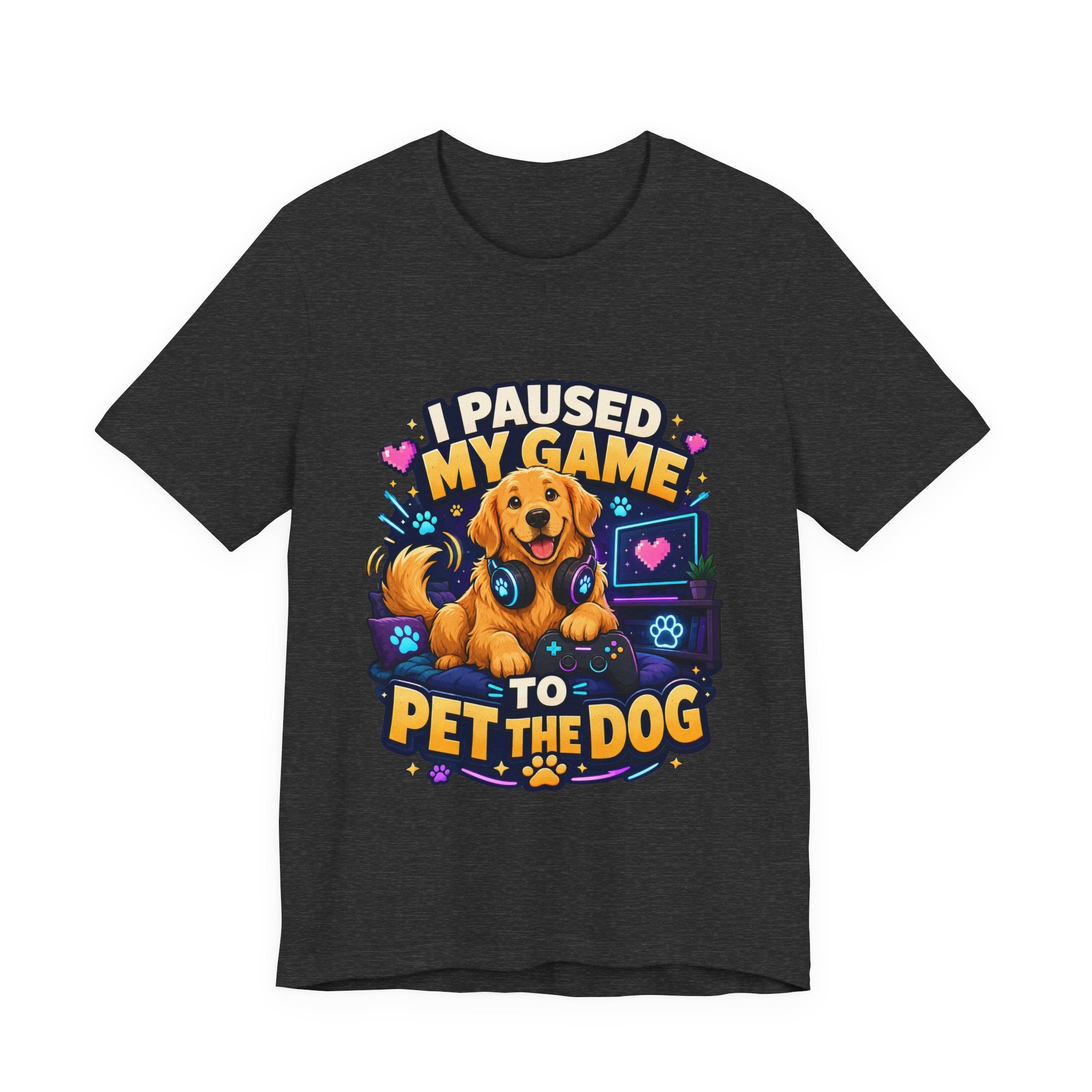 I Paused My Game to Pet the Dog Shirt - Golden Retriever Gamer Dog Tee