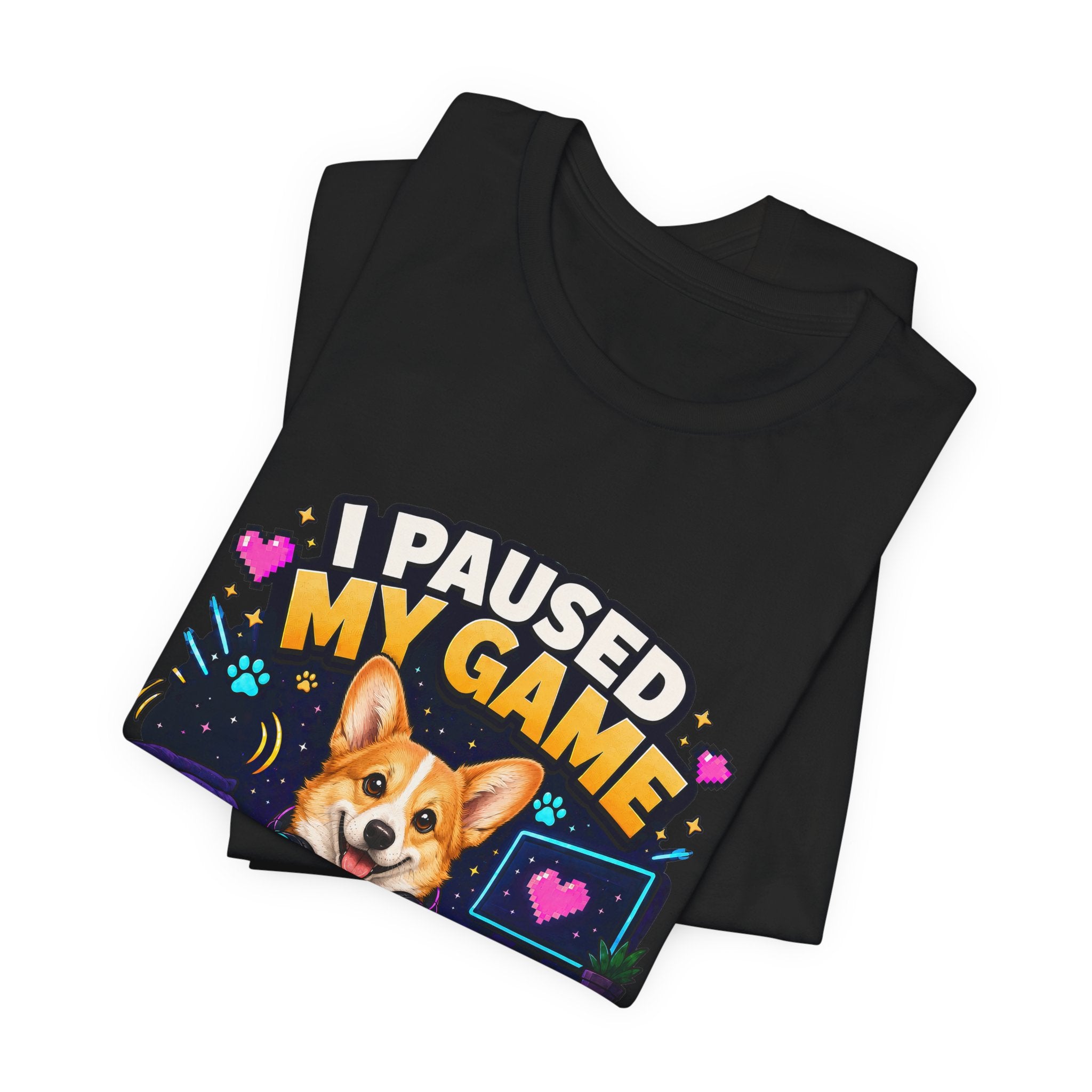 I Paused My Game to Pet the Dog Shirt - Corgi Gamer Dog Tee