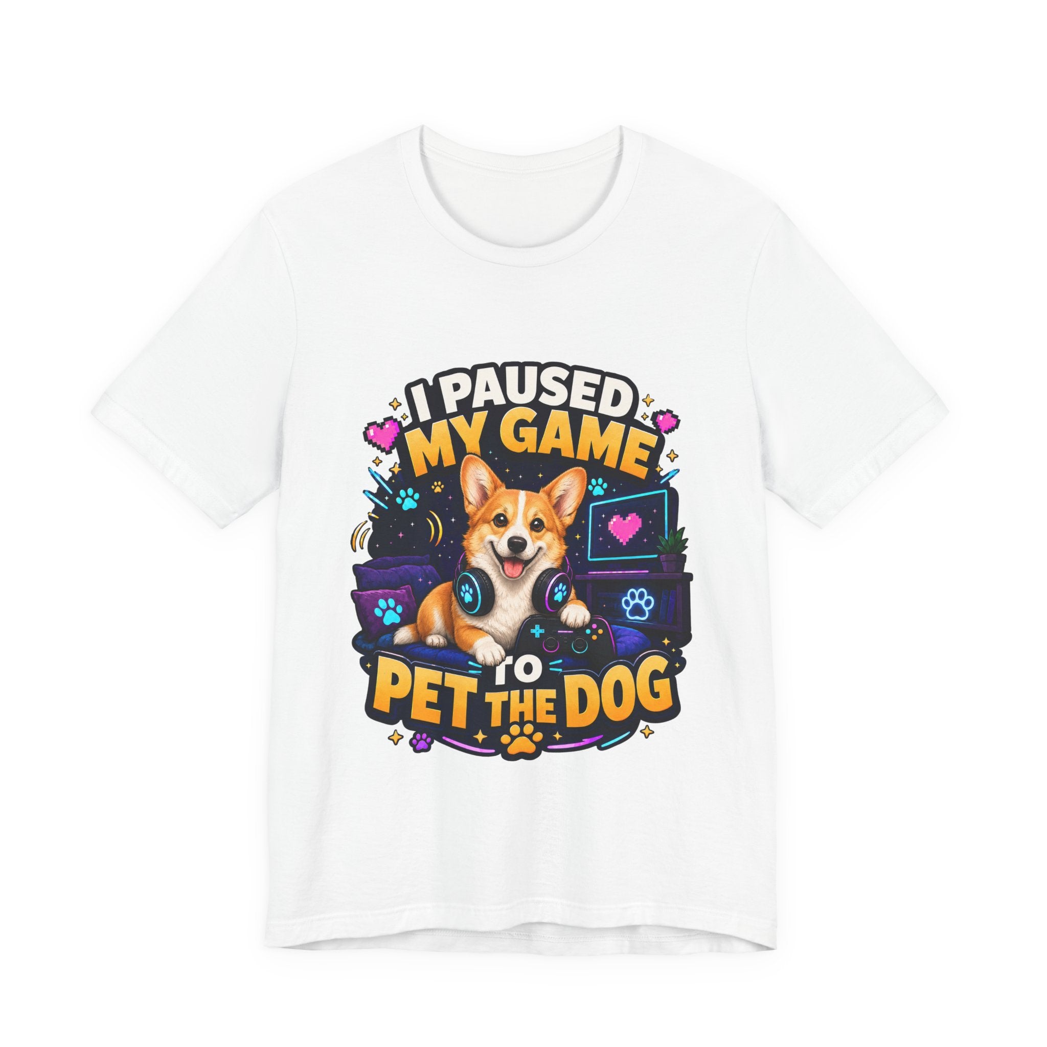 I Paused My Game to Pet the Dog Shirt - Corgi Gamer Dog Tee