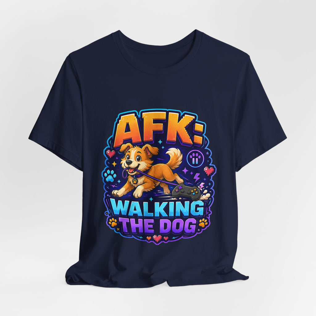 AFK Walking the Dog funny gamer dog lover T-shirt mockup