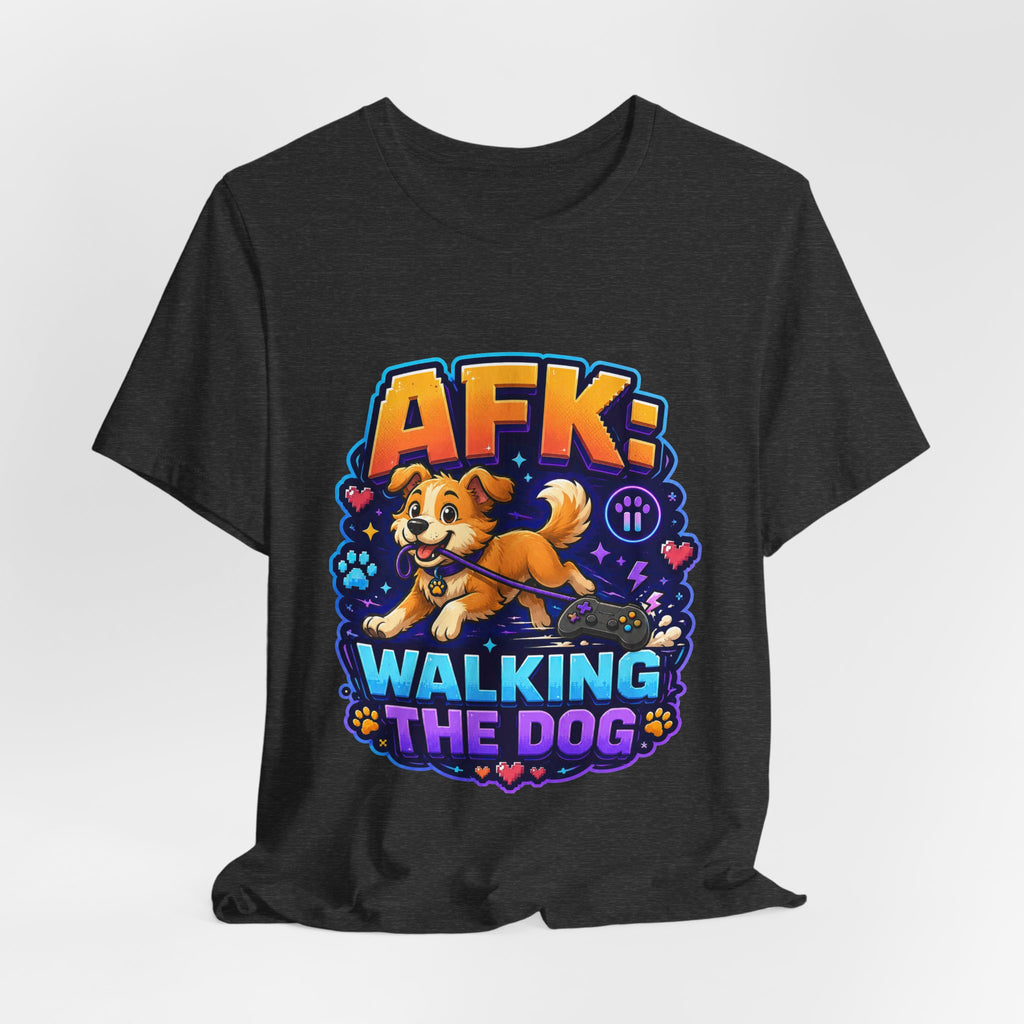 AFK Walking the Dog funny gamer dog lover T-shirt mockup