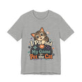 I Paused My Game to Pet the Cat Shirt - Brown Cat Gamer Cat Tee