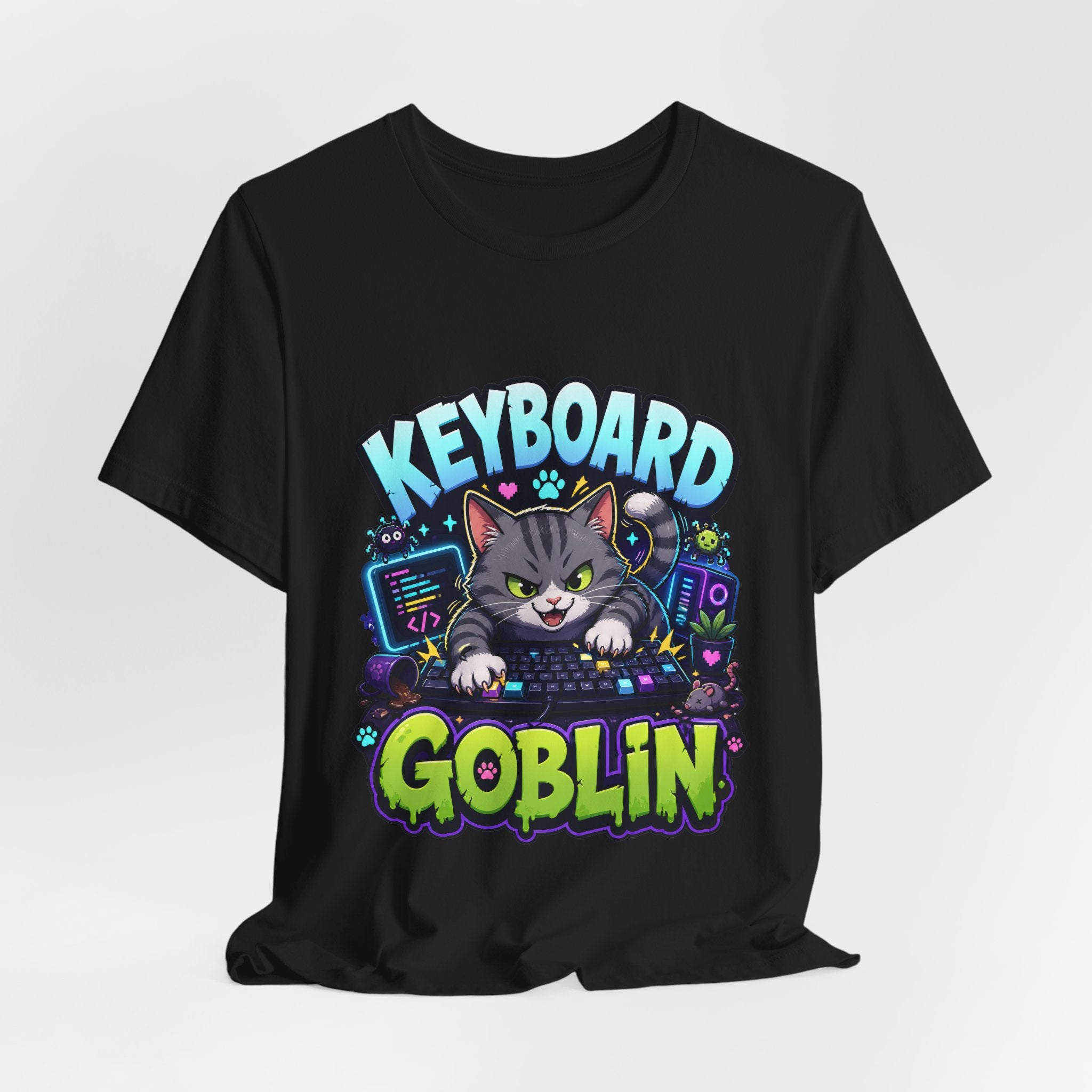 Keyboard Goblin Shirt - Funny Programmer Cat Gamer Tee