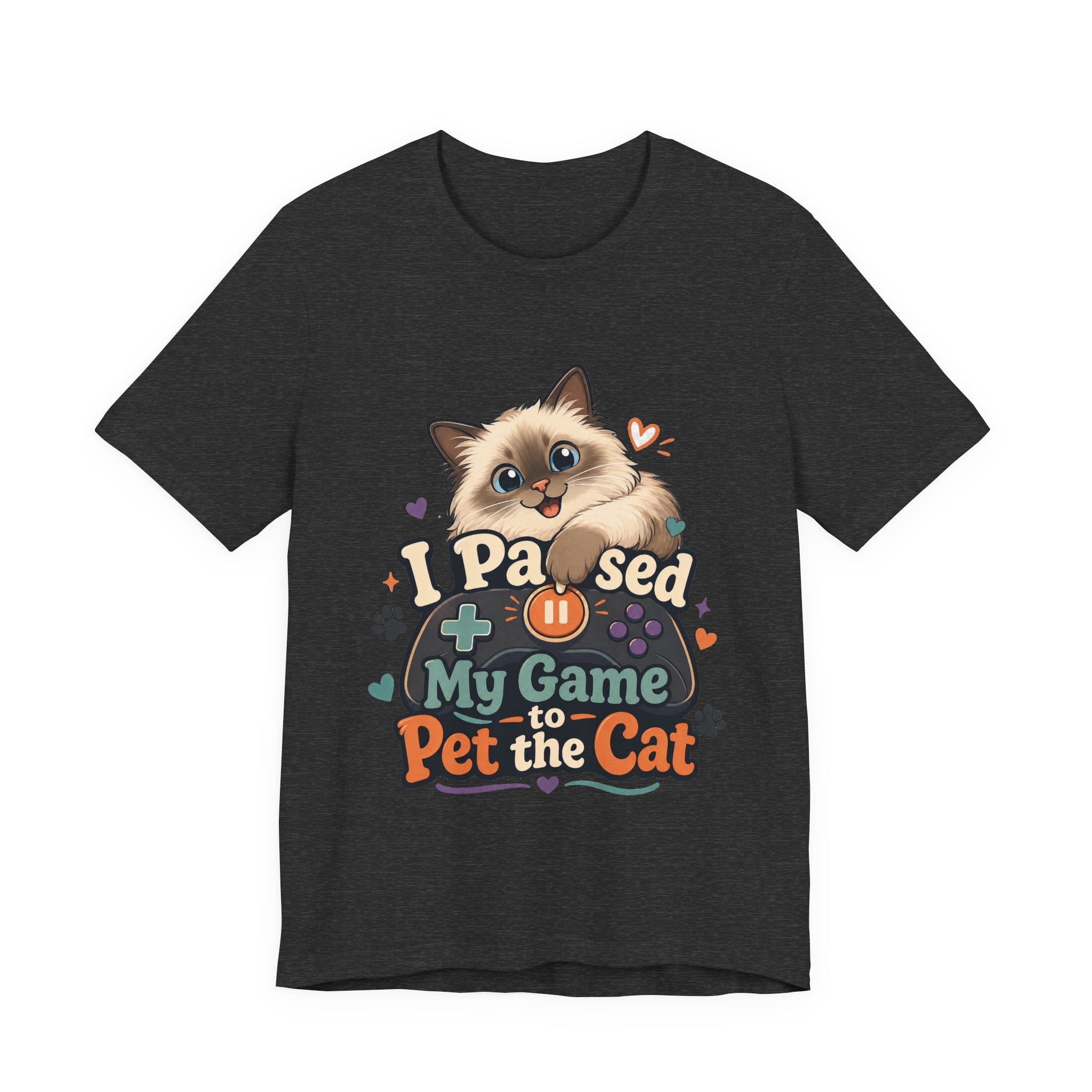 I Paused My Game to Pet the Cat Shirt - Ragdoll Cat Gamer Cat Tee