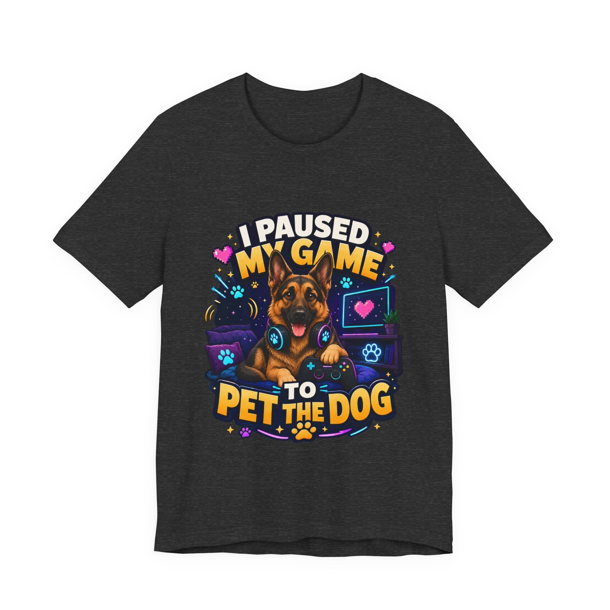 I Paused My Game to Pet the Dog Shirt - German Shepherd Gamer Dog Tee