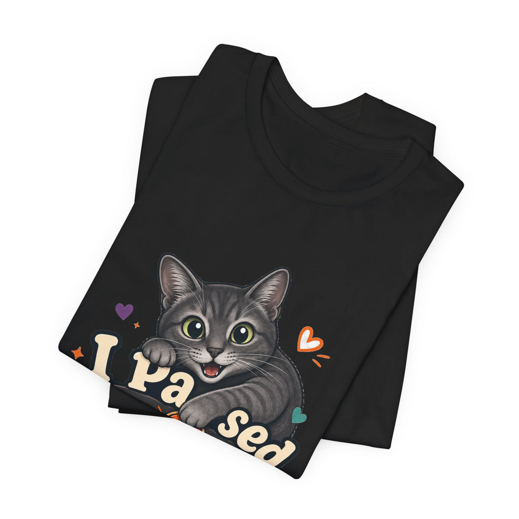 I Paused My Game to Pet the Cat Shirt - Grey Cat Gamer Cat Tee