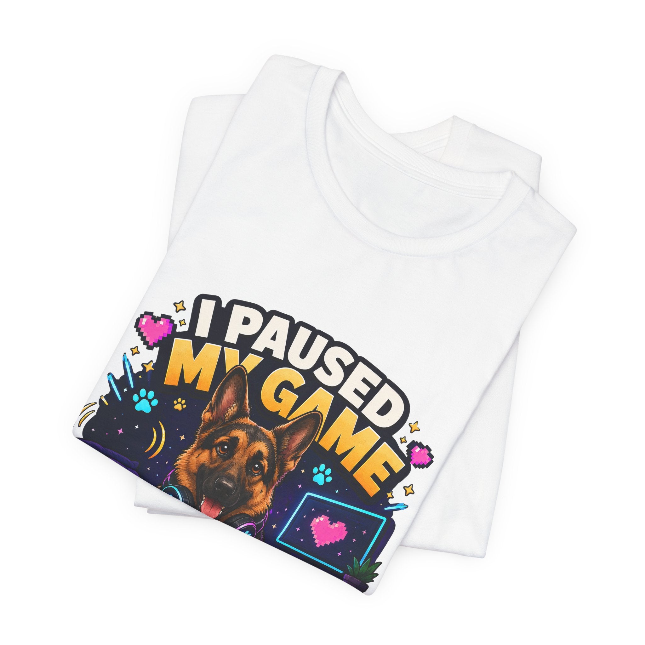 I Paused My Game to Pet the Dog Shirt - German Shepherd Gamer Dog Tee