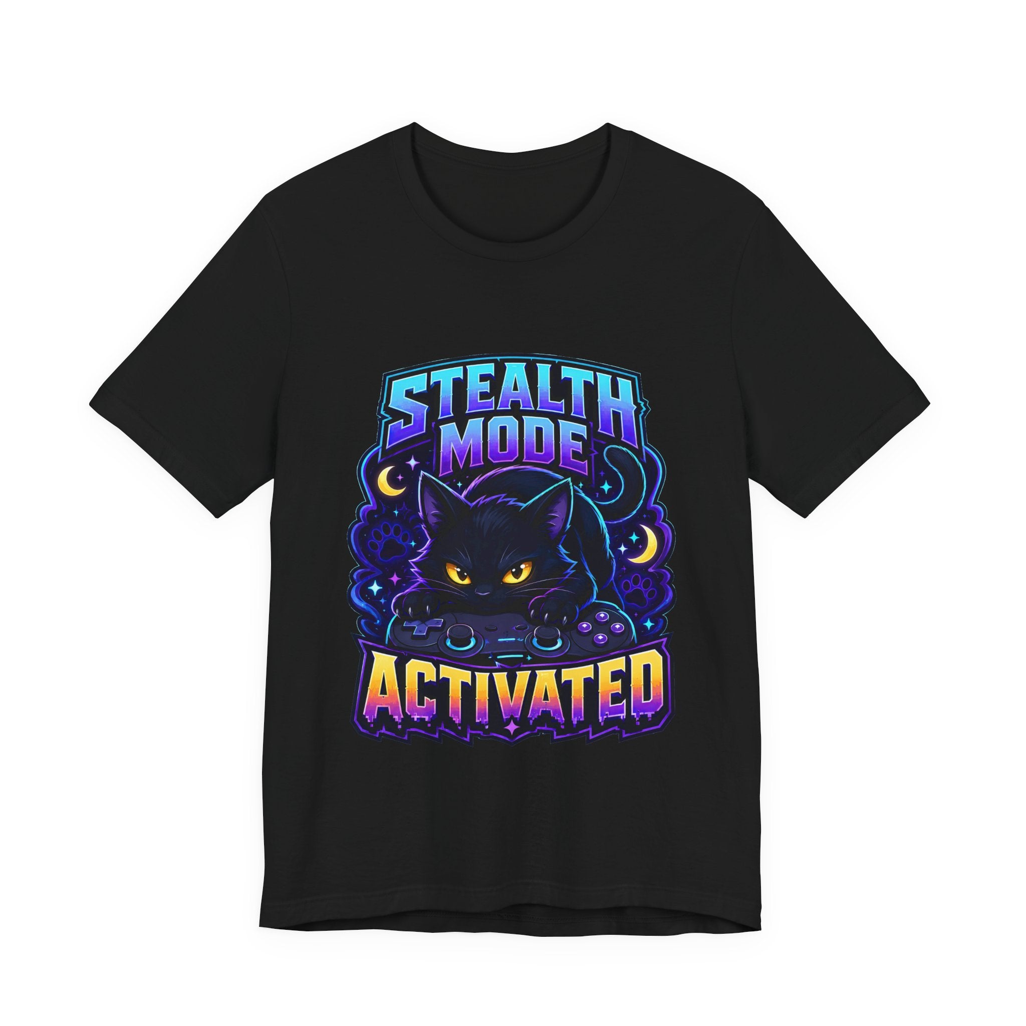 Stealth Mode Activated Shirt - Black Cat Gamer Cat Tee