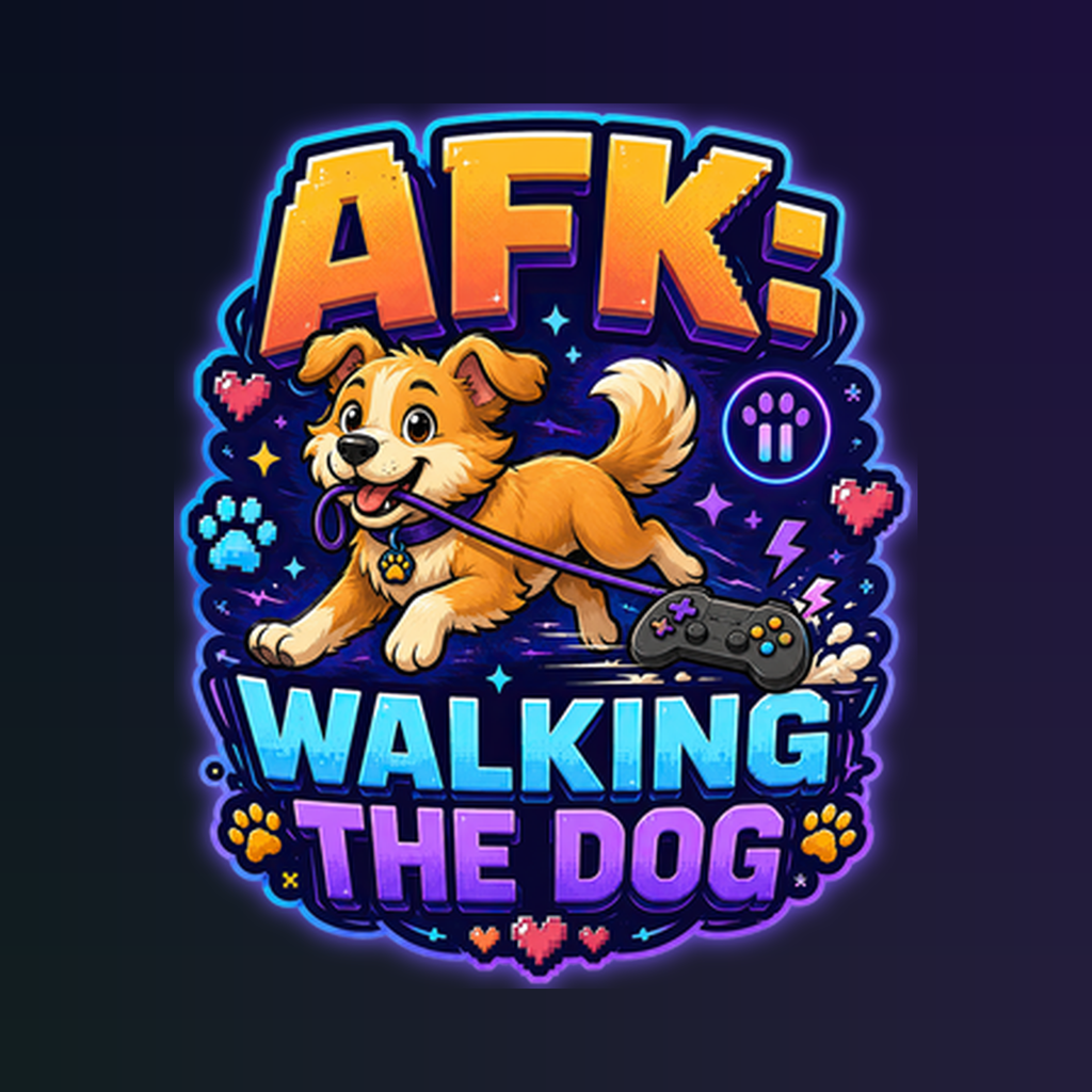 AFK Walking the Dog gamer dog lover shirt design graphic